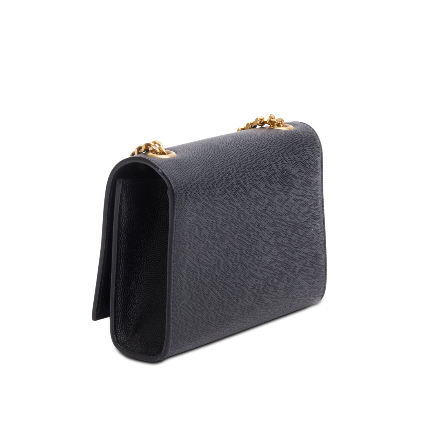Saint Laurent Black Grain De Poudre Leather Mini Monogram Kate Bag