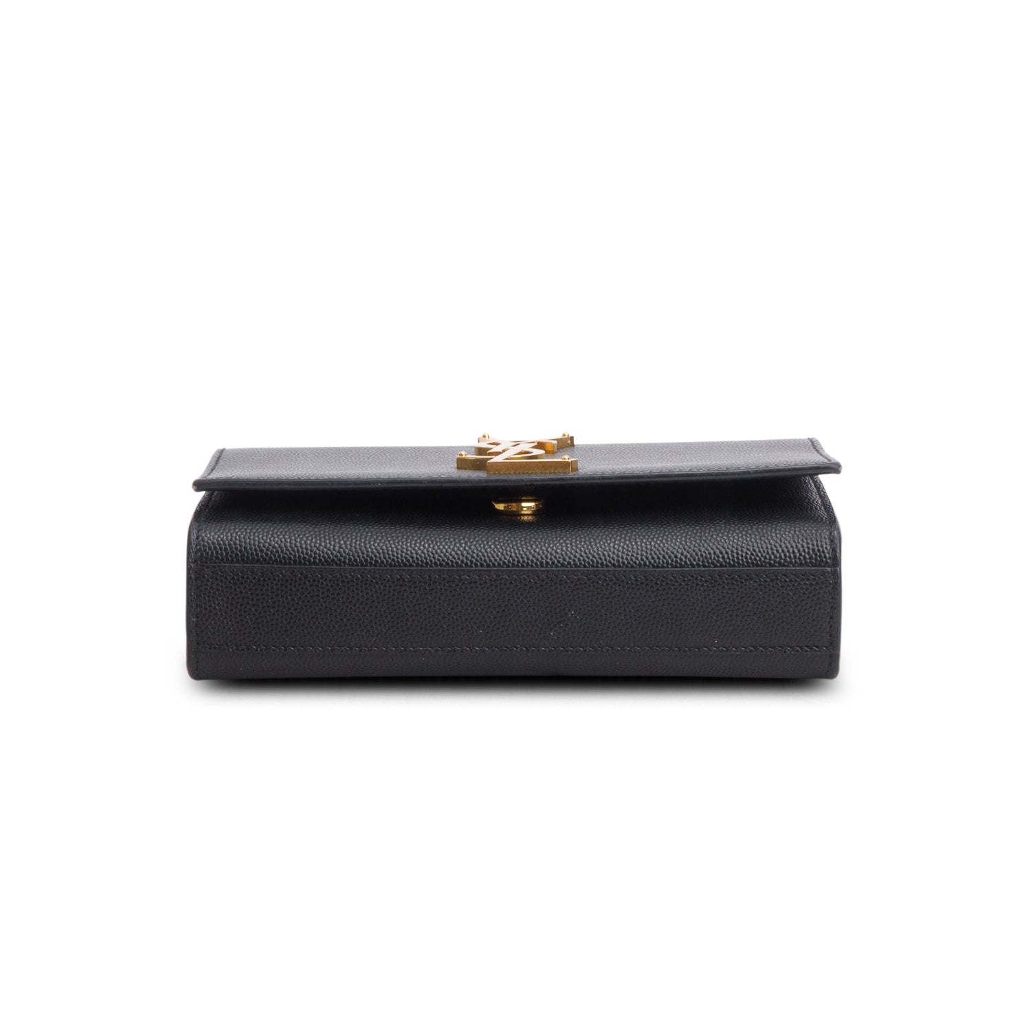 Saint Laurent Black Grain De Poudre Leather Mini Monogram Kate Bag