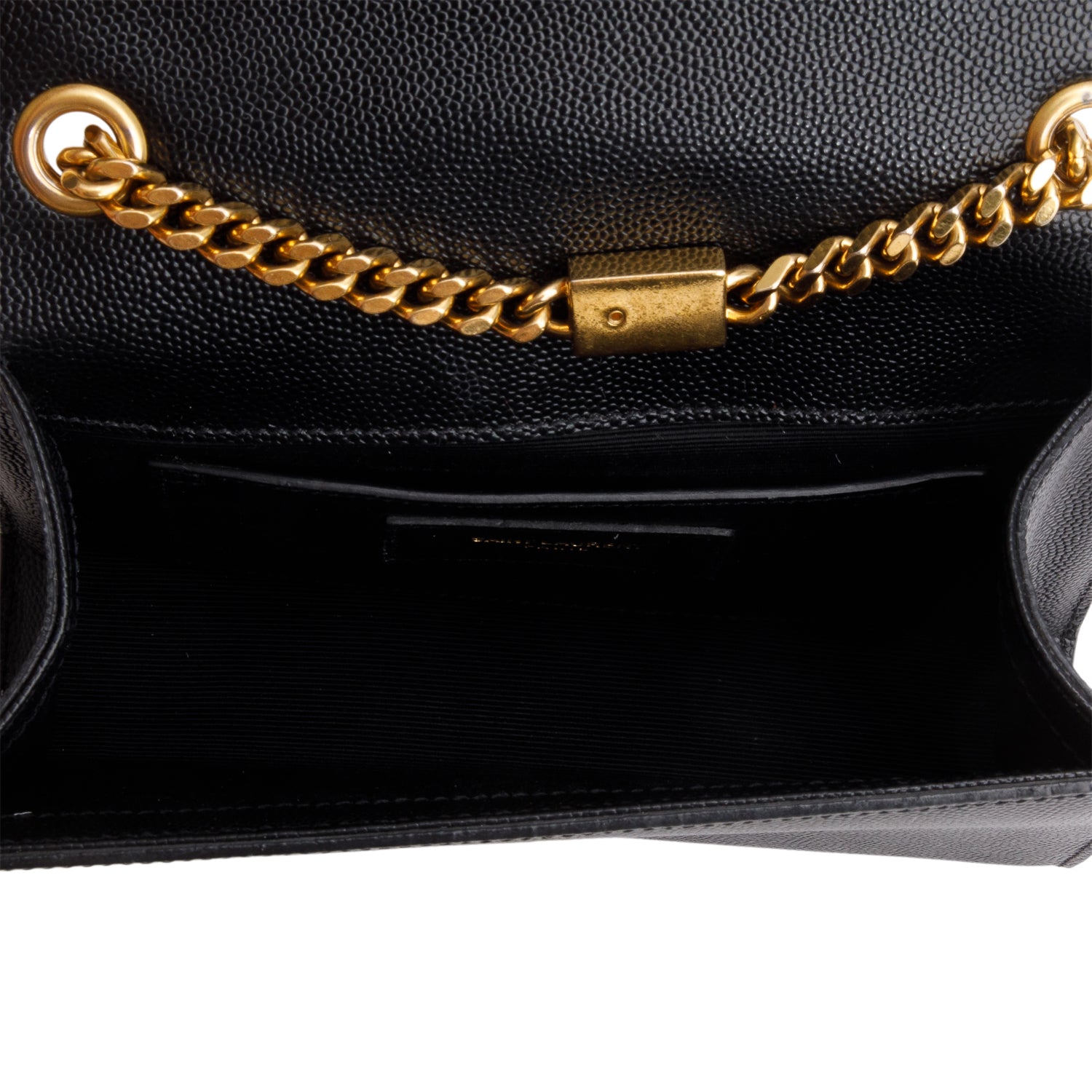 Saint Laurent Black Grain De Poudre Leather Mini Monogram Kate Bag