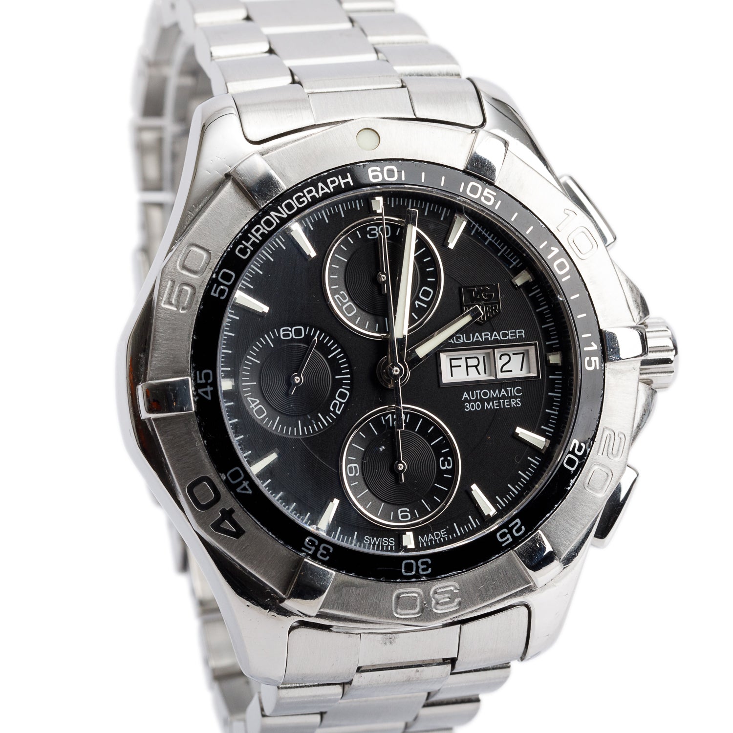 Tag Heuer Stainless Steel Aquaracer 43 MM Chronograph Automatic Watch Black Dial CAF2010 w/ Box & Papers