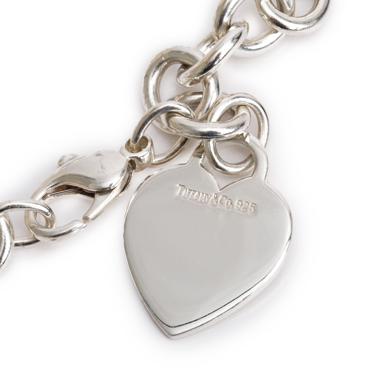 Tiffany & Co. Sterling Silver Heart Tag Charm Bracelet
