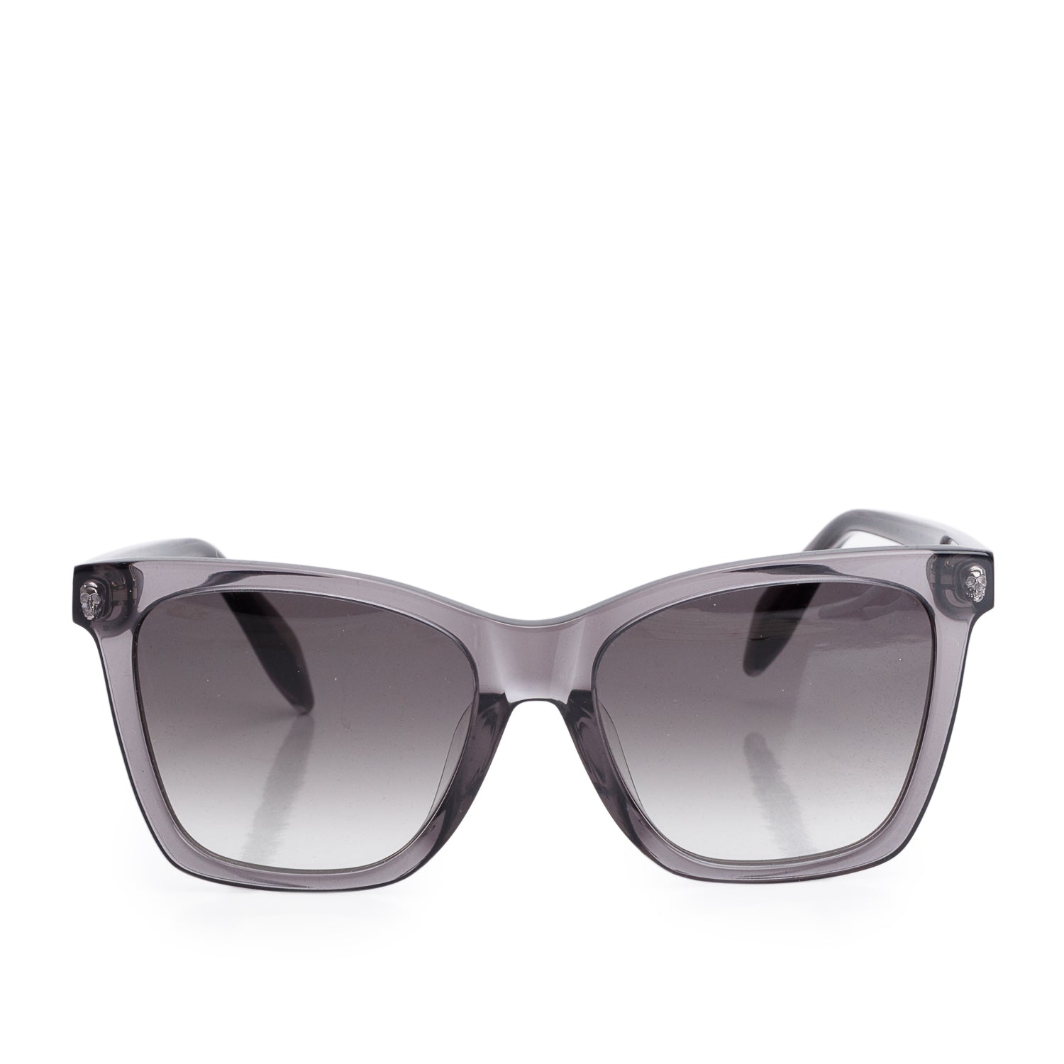 Alexander McQueen AM0238SA Grey Acetate Square Sunglasses w/ Box & Case