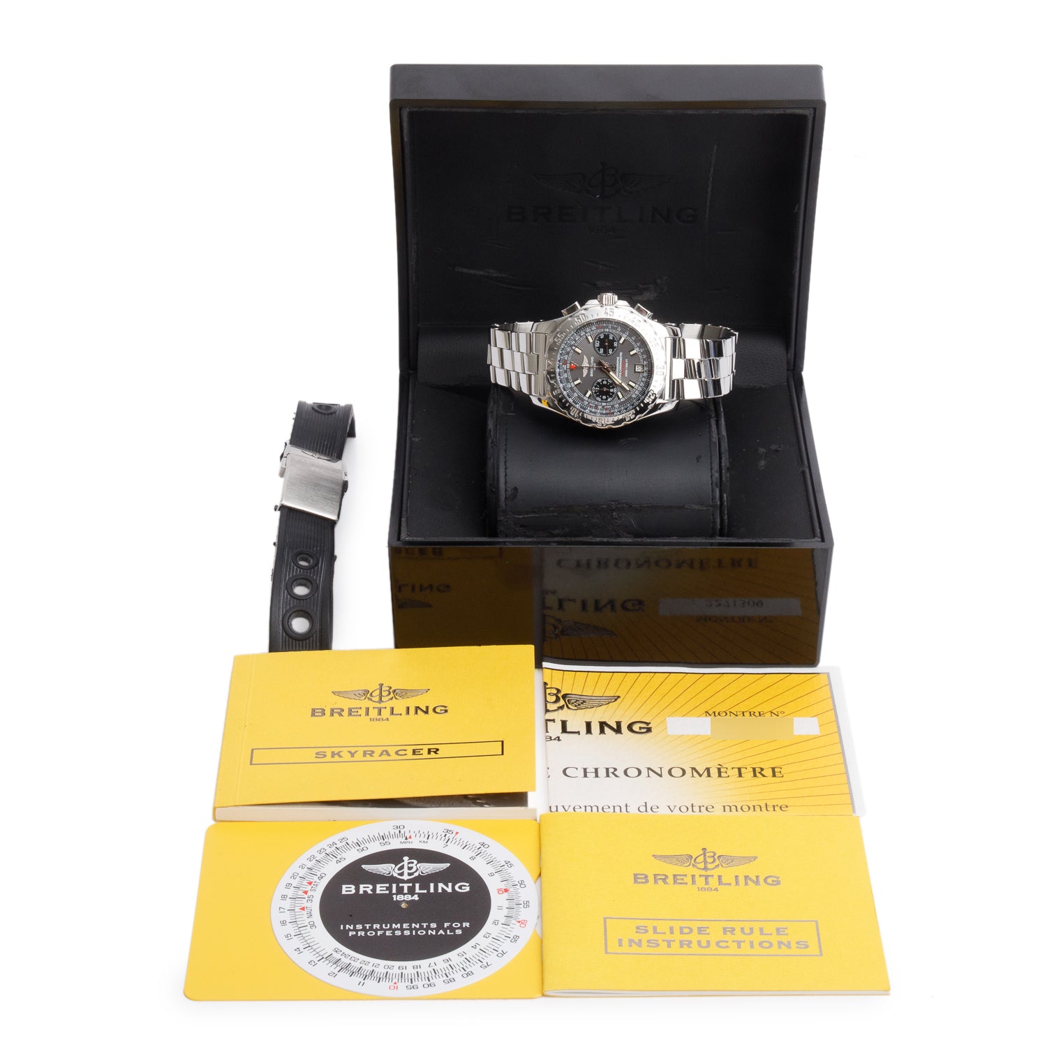 Breitling Stainless Steel Professional Skyracer 43.5 MM Chronograph Automatic Watch Grey Dial A27362 w/ Box & Papers