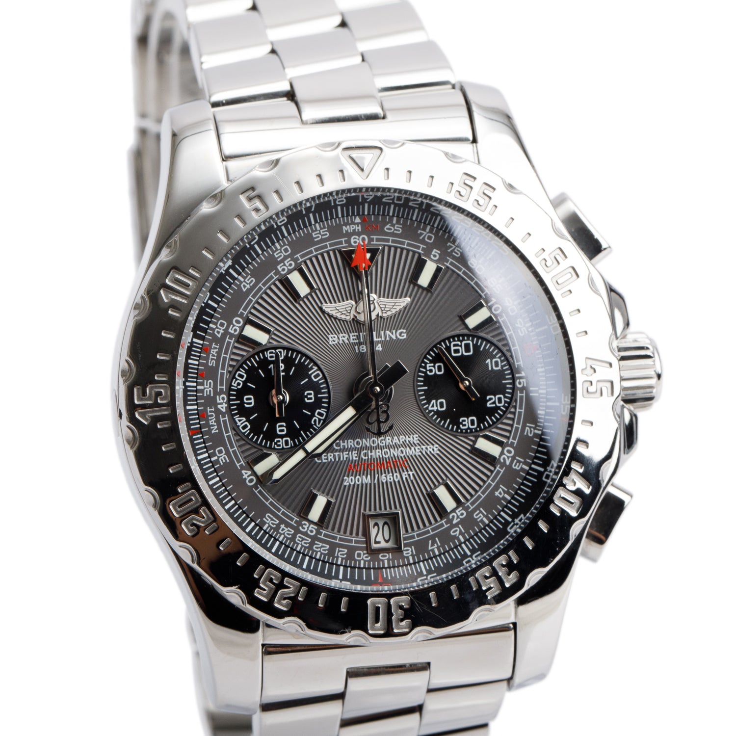 Breitling Stainless Steel Professional Skyracer 43.5 MM Chronograph Automatic Watch Grey Dial A27362 w/ Box & Papers