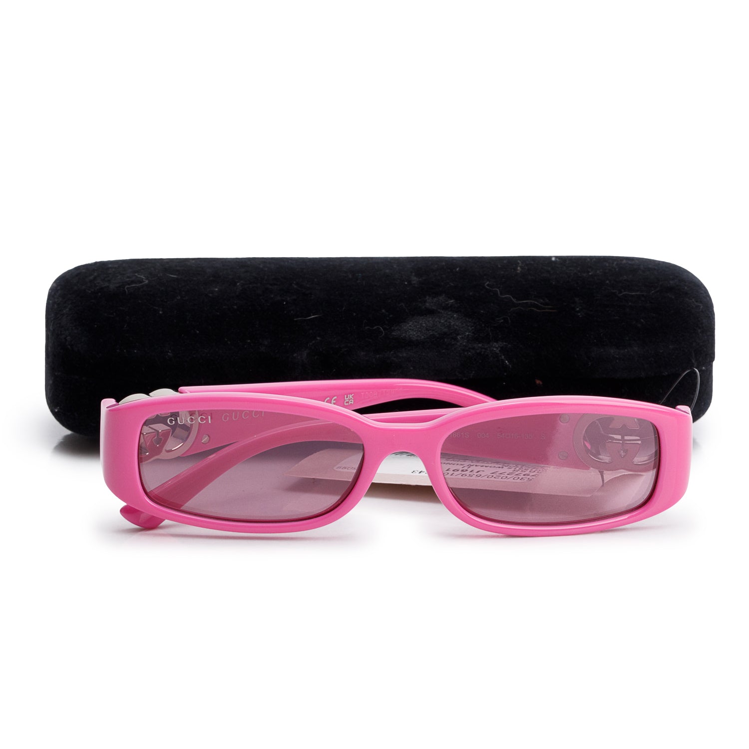 Gucci GG1661S Pink Acetate Interlocking G Rectangle Sunglasses w/ Case