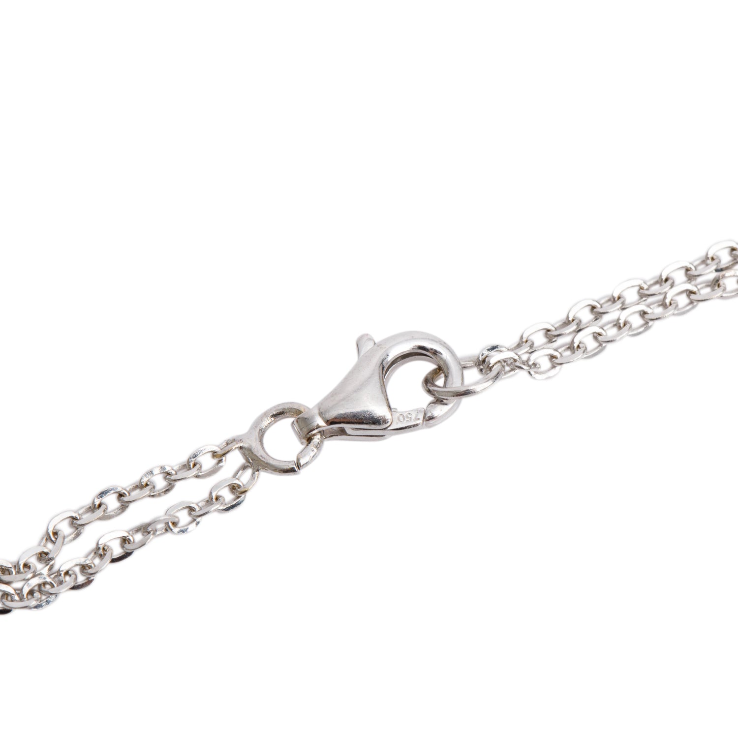 18k White Gold Ruby & Diamond Drop Pendant Necklace