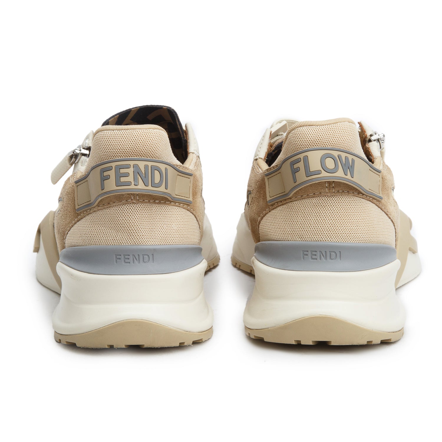 Fendi 2024 Brown Suede Fendi Flow Low Top Sneakers, Women's Size 40 w/ Receipt