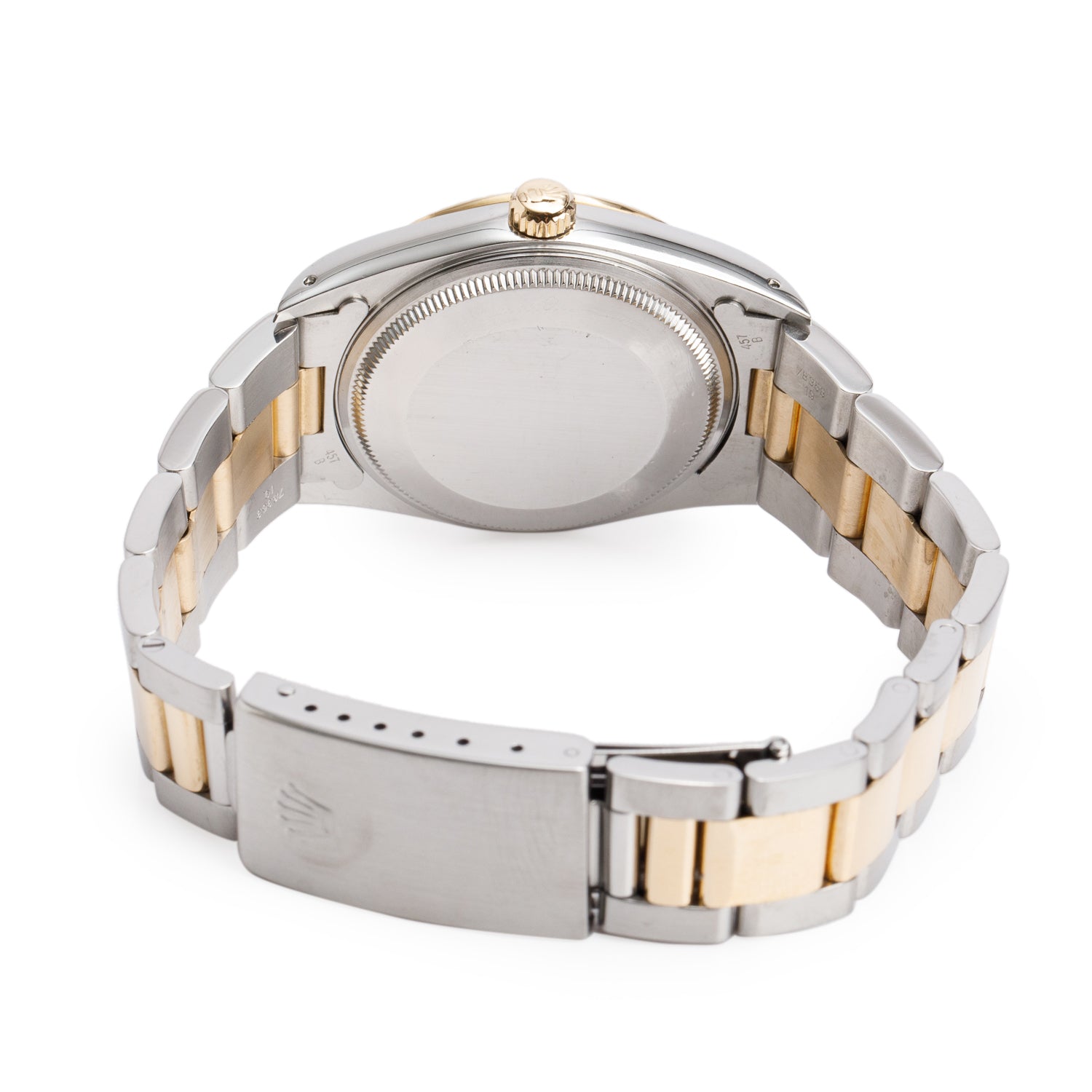 Rolex Stainless Steel & 18k Yellow Gold Oyster Perpetual 34 MM Watch Champagne Dial 14233 w/ Box