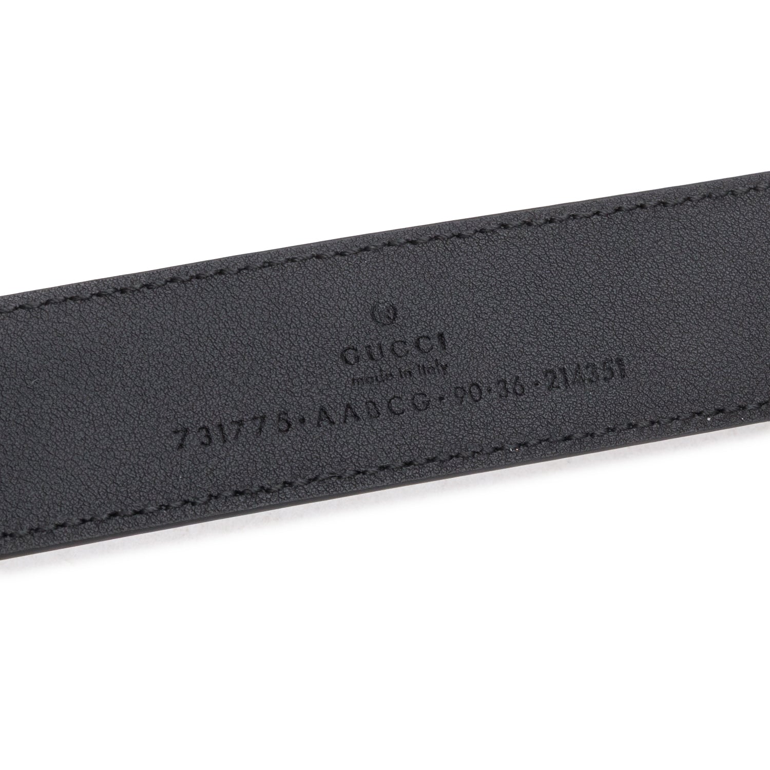 Gucci Black Calfskin GG Supreme Monogram Square Buckle Belt 90 36