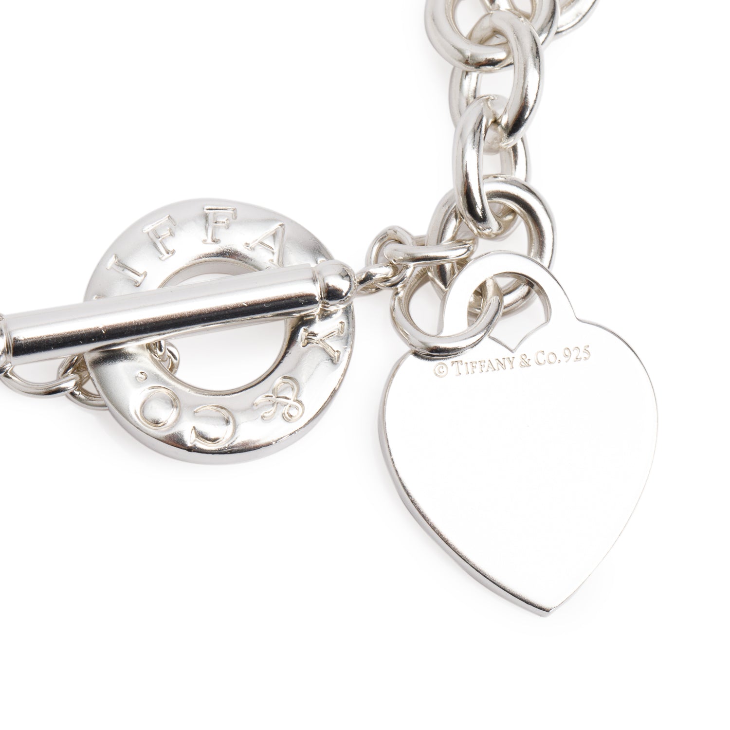 Tiffany & Co. Sterling Silver Heart Tag Necklace with Toggle Clasp