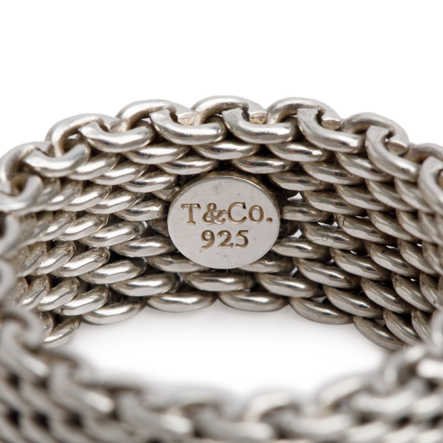 Tiffany & Co. Sterling Silver Somerset Mesh Ring, Size 8.5