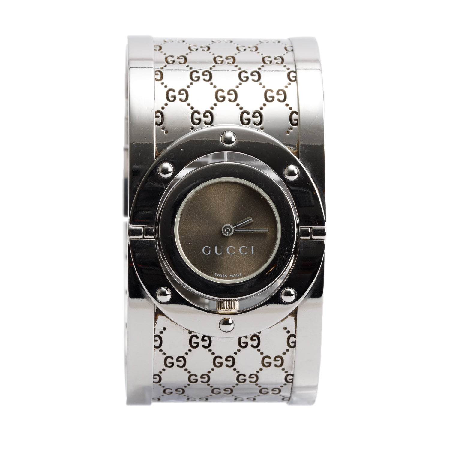 Gucci Stainless Steel Twirl Watch Brown Dial