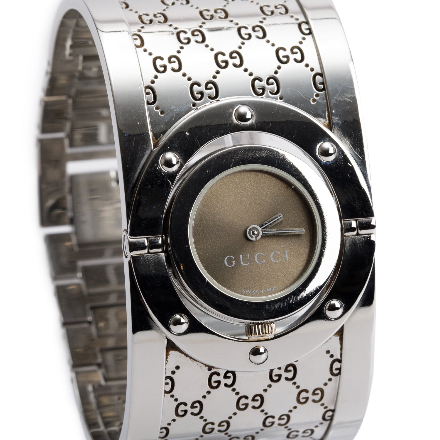 Gucci Stainless Steel Twirl Watch Brown Dial