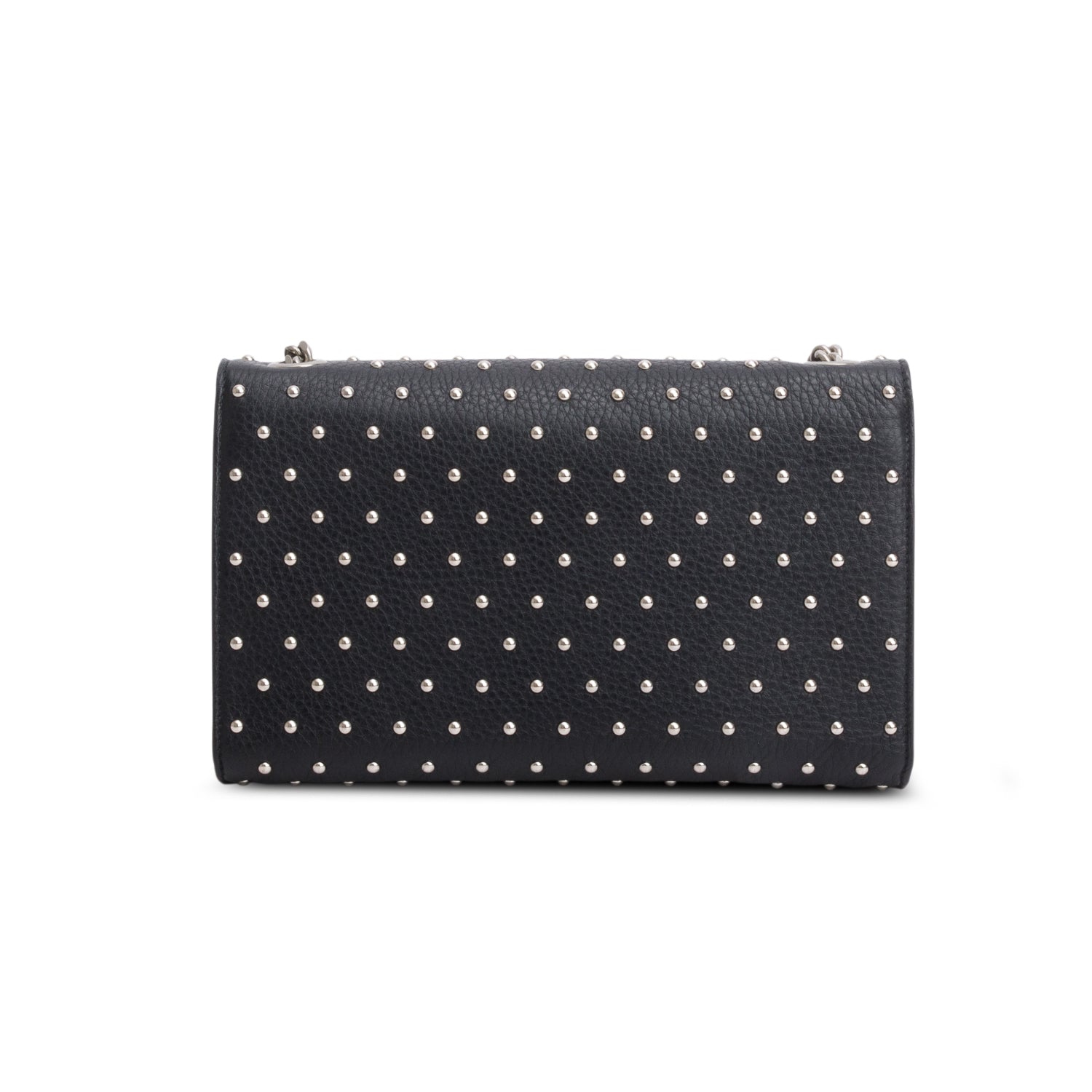 Gucci Black Calfskin Studded Medium Miss Bamboo Shoulder Bag