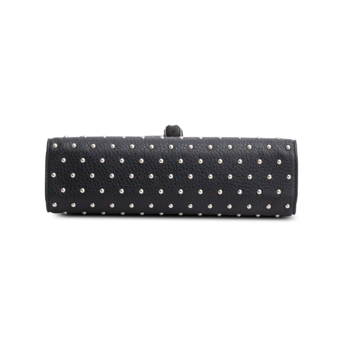 Gucci Black Calfskin Studded Medium Miss Bamboo Shoulder Bag