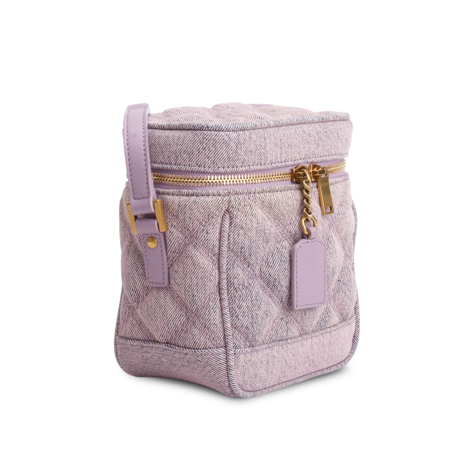 Saint Laurent 2022 Purple Denim 80's Vanity Crossbody Bag
