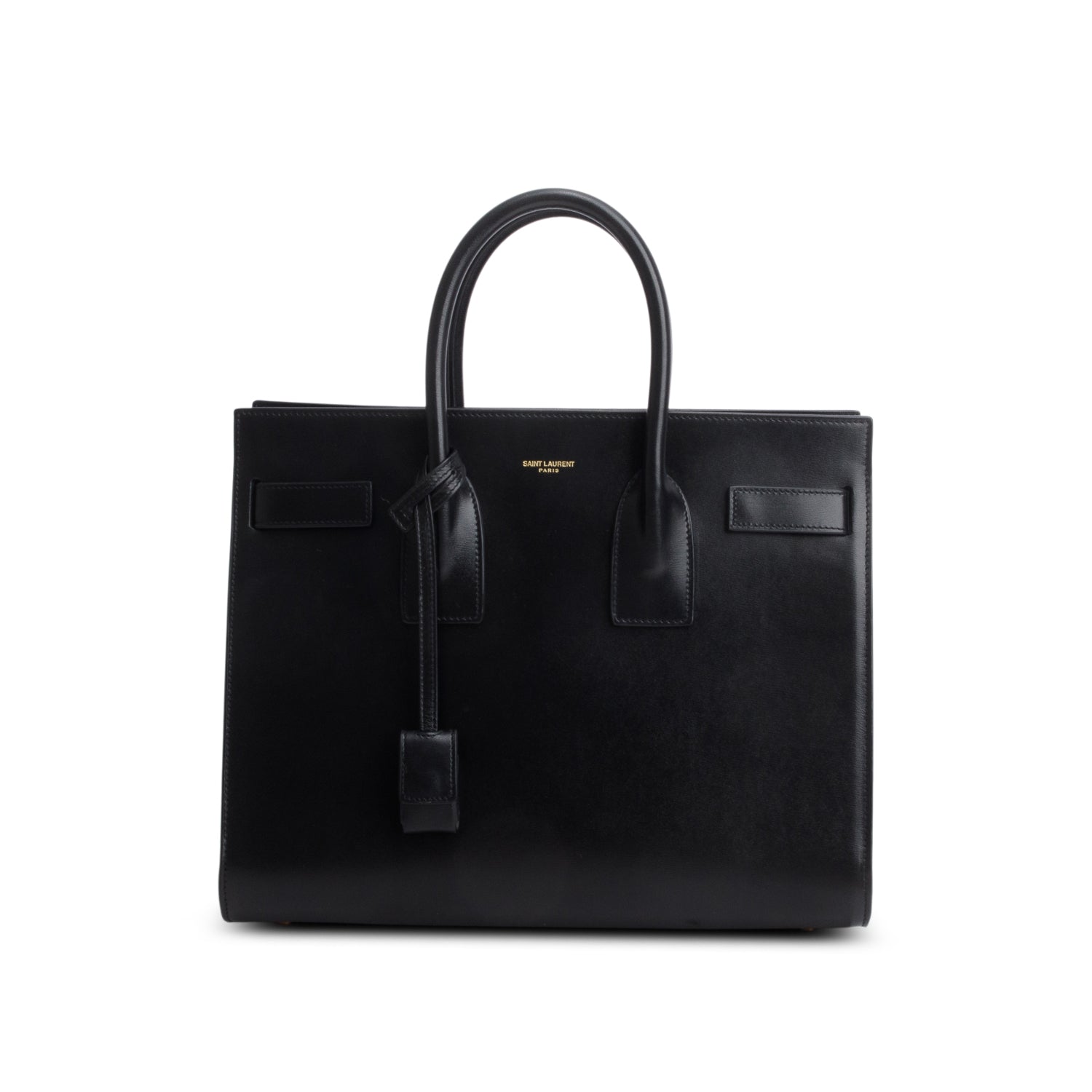 Saint Laurent 2023 Black Calfskin Leather Large Sac de Jour w/ Strap