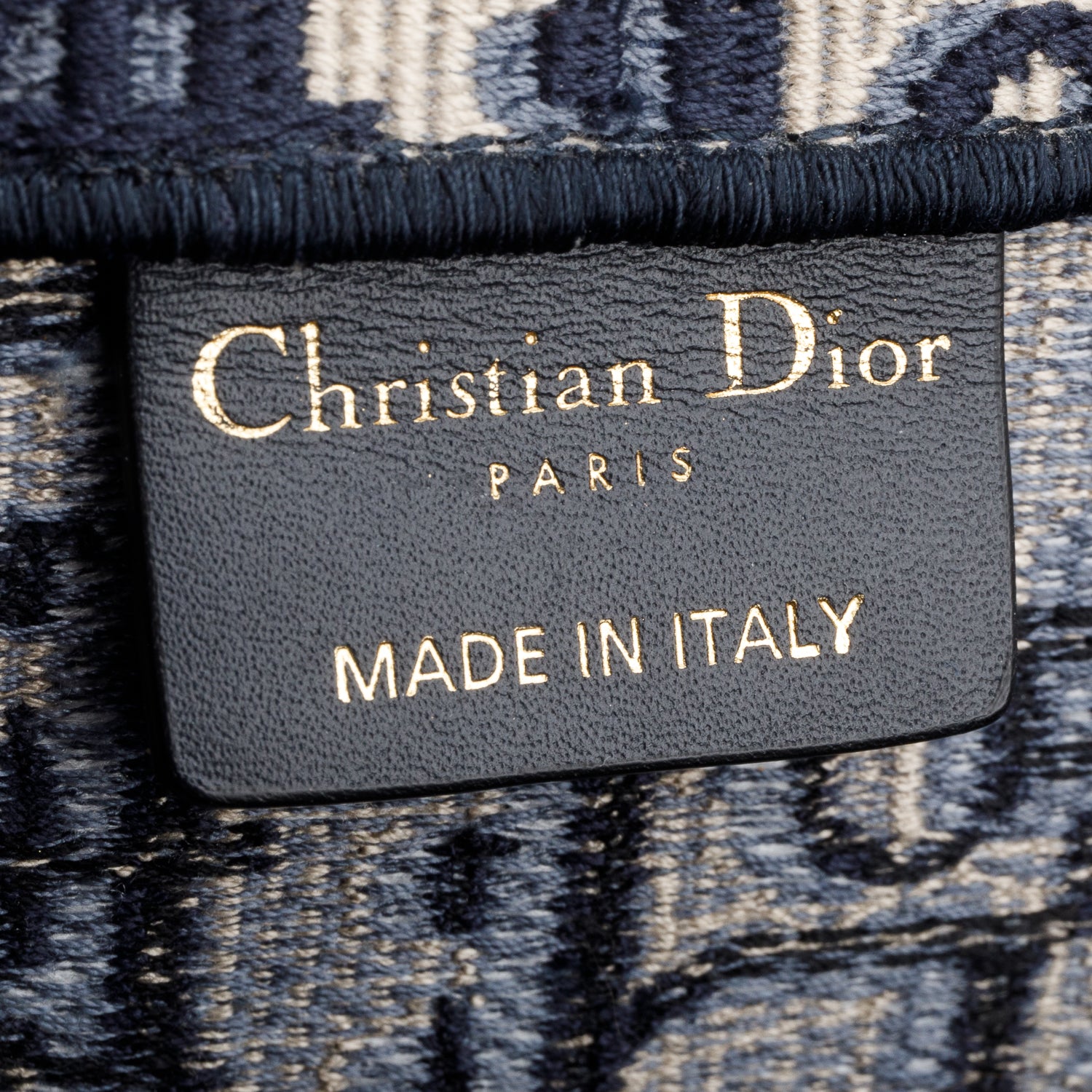 Christian Dior 2021 Ecru and Blue Oblique Large Book Tote w/ Receipt