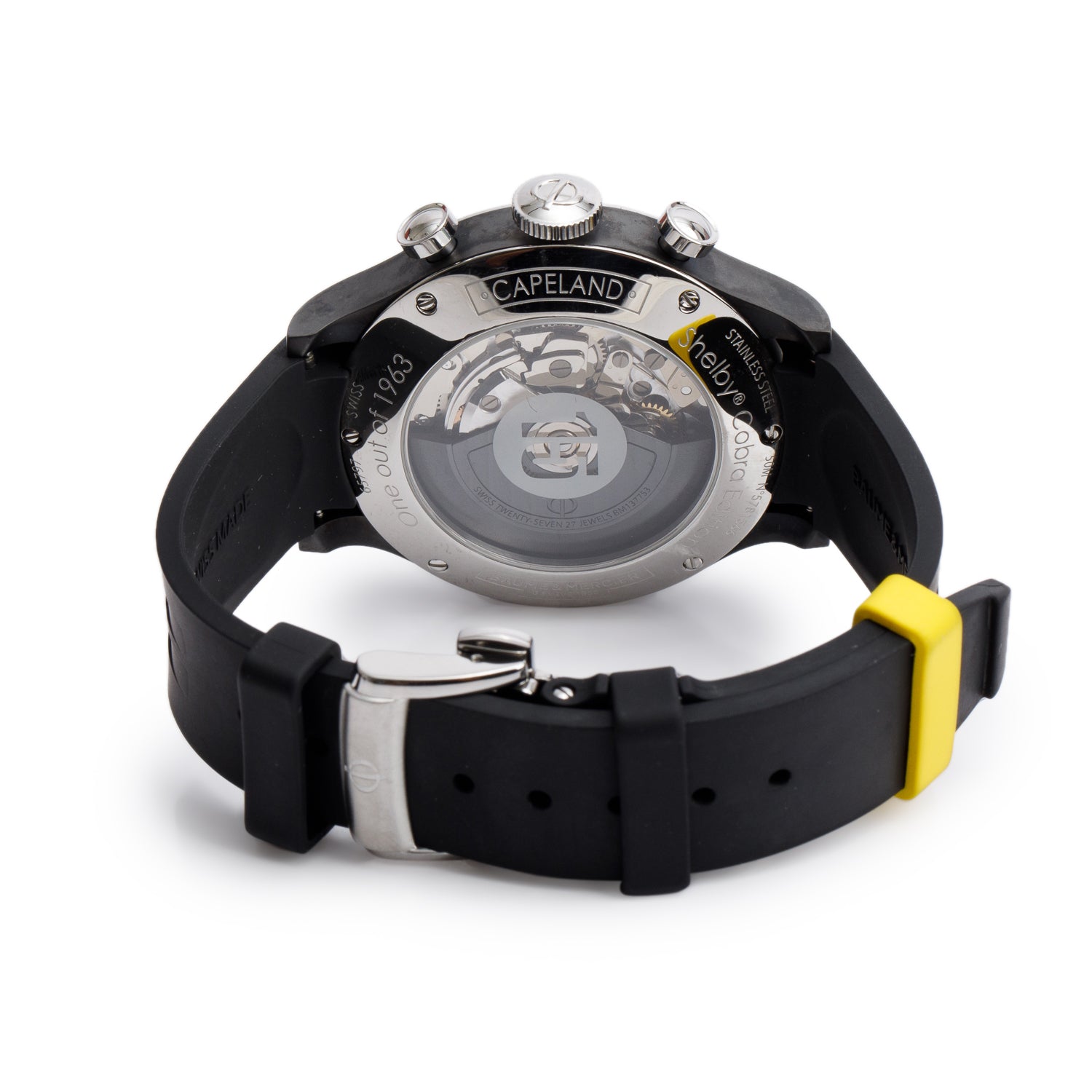 Baume & Mercier Stainless Steel Limited Edition Shelby Cobra Capeland 44 MM Automatic Chronograph Watch Black Dial MOA10281 w/ Box & Papers