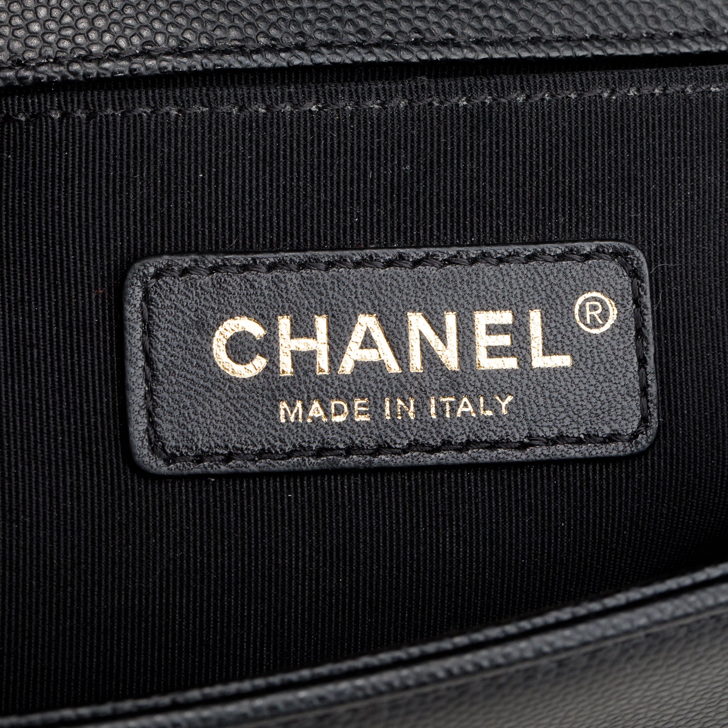 Chanel Black Caviar Leather Small Boy Bag w/ Authenticity Card