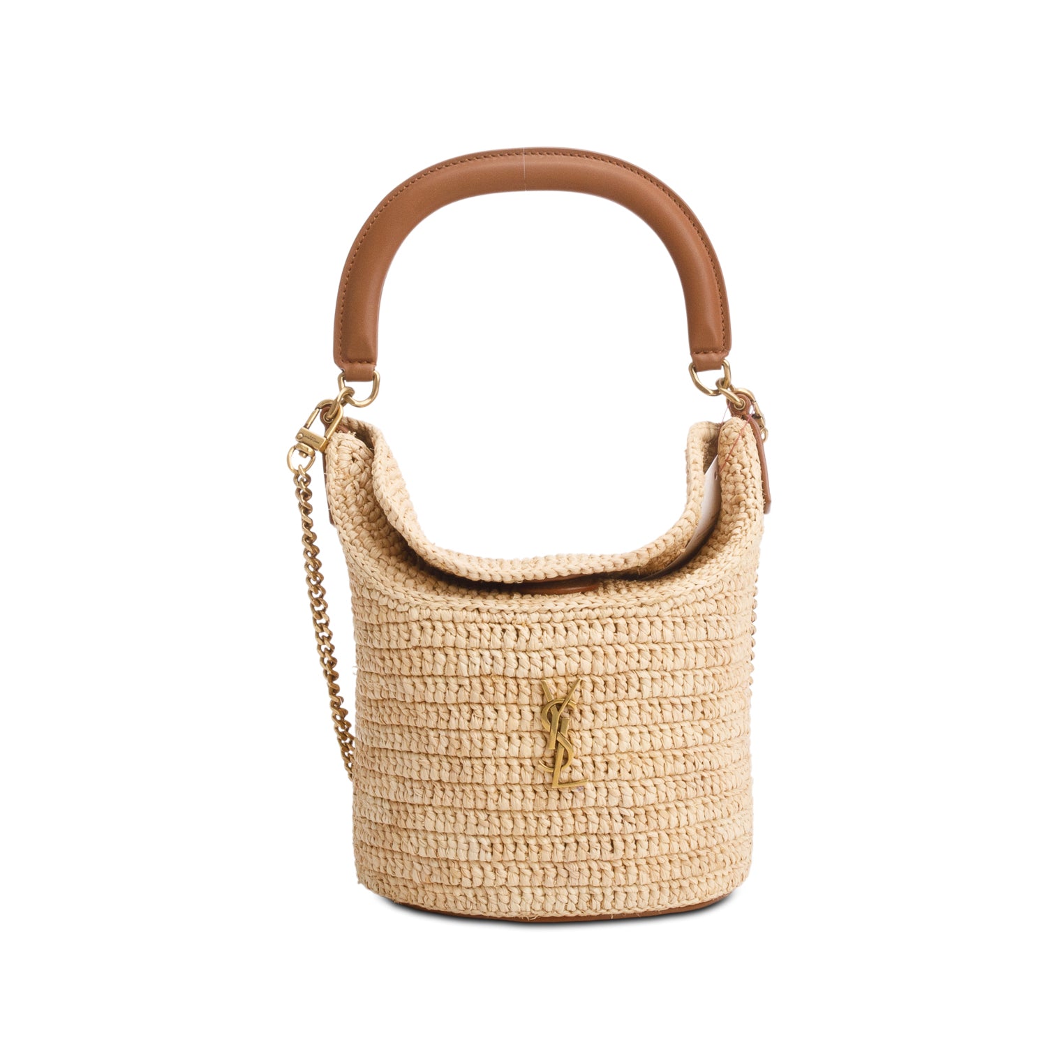Saint Laurent 2025 Raffia Gaby Bucket Bag w/ Box & Strap