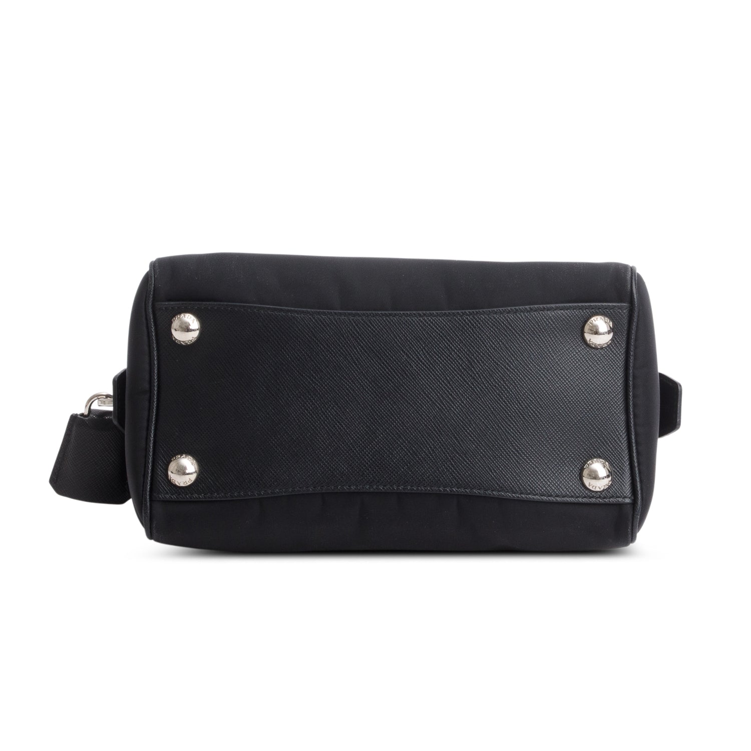 Prada Black Tessuto Nylon Saffiano Mini Re-Edition 2005 Top Handle Bag