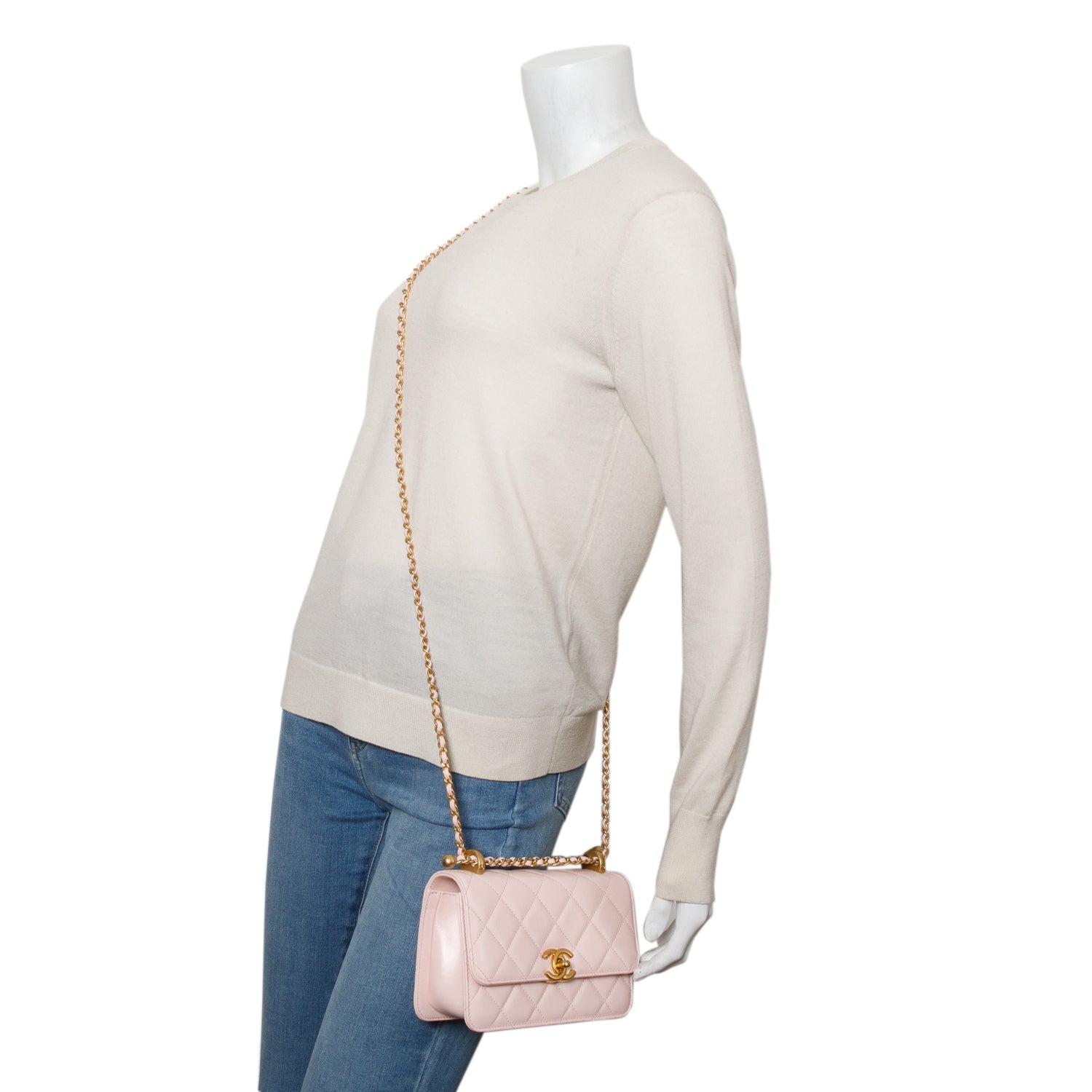 Chanel Pink Calfskin Quilted Mini Perfect Fit Flap