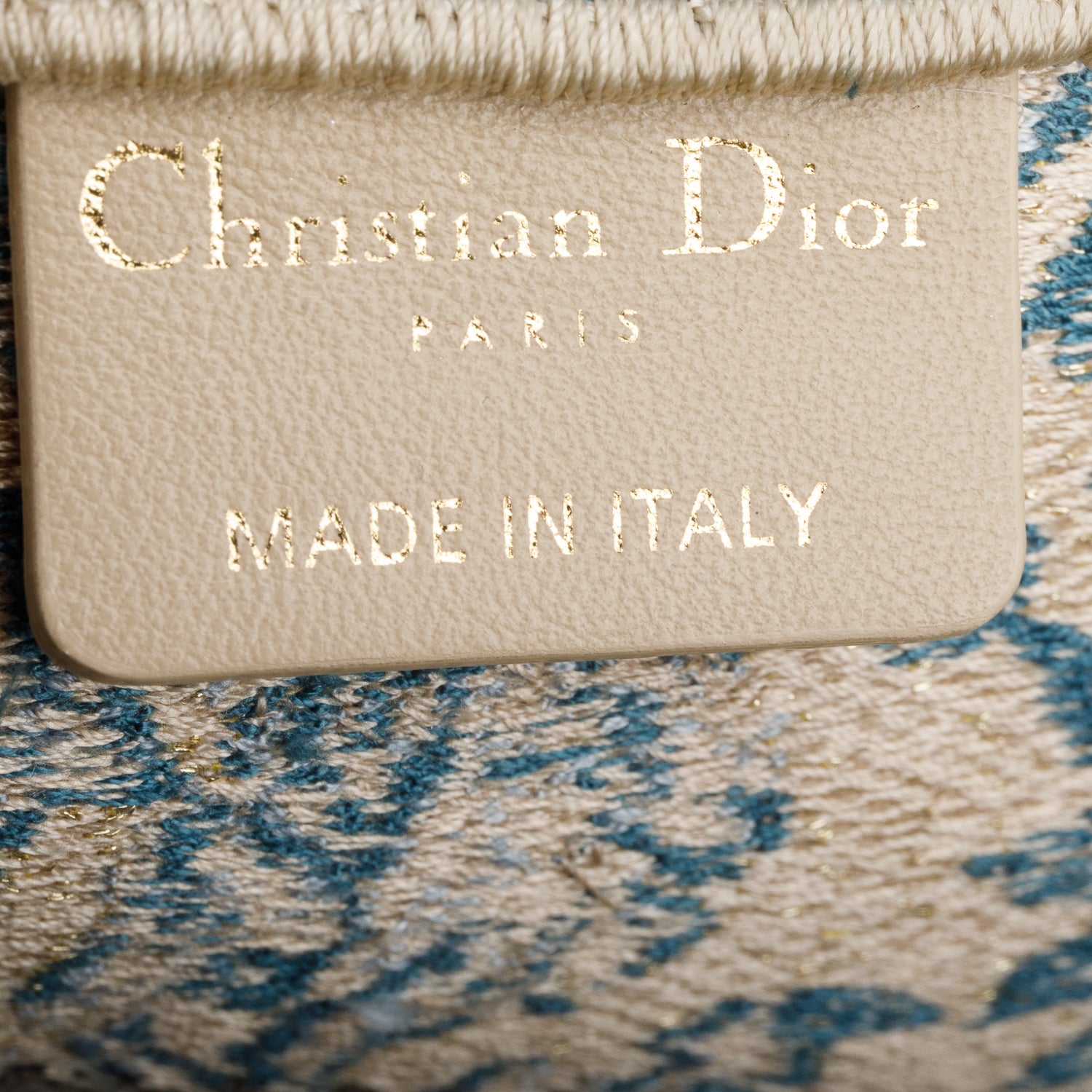 Christian Dior 2022 Blue Canvas Embroidered Medium Flowers Book Tote w/ Authenticity Card