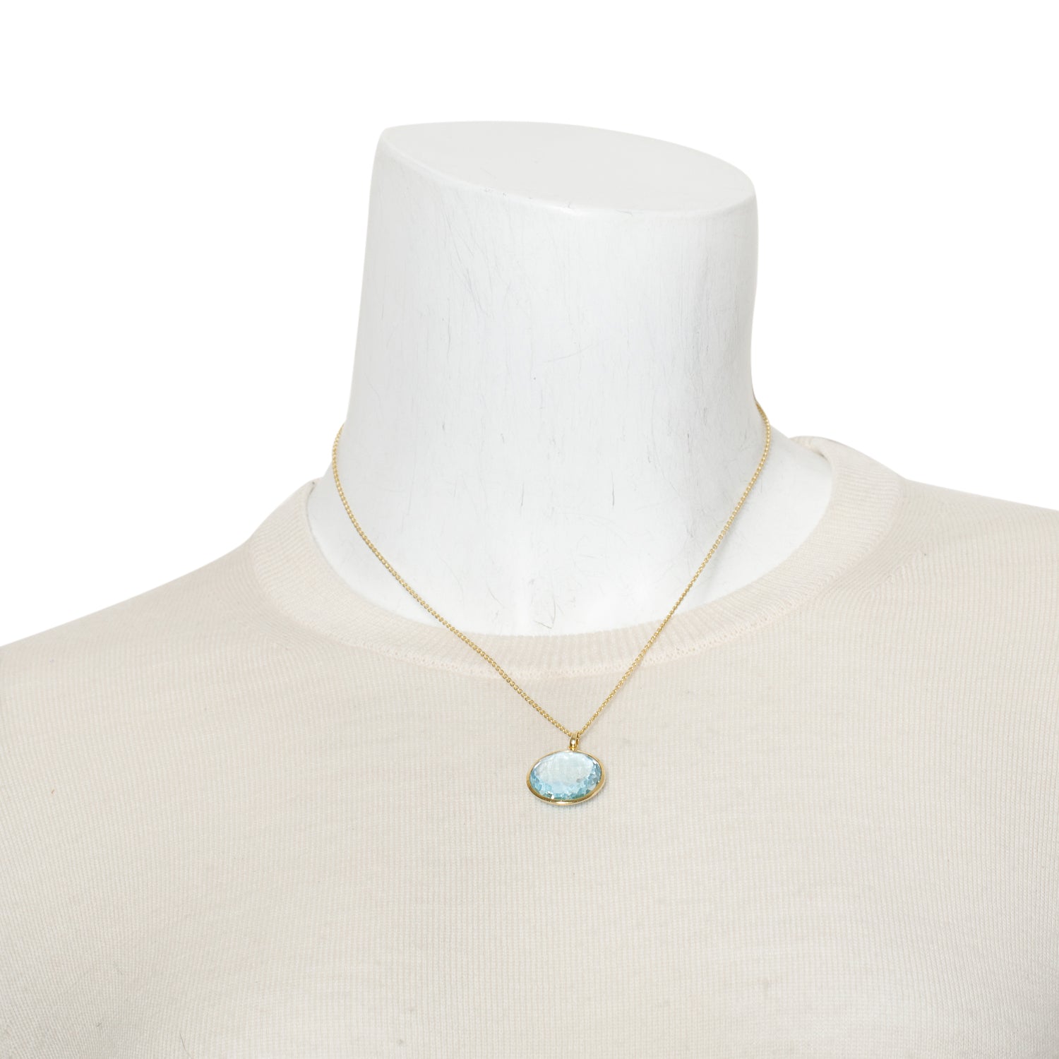 Ippolita 18k Yellow Gold Blue Topaz Pendant Necklace