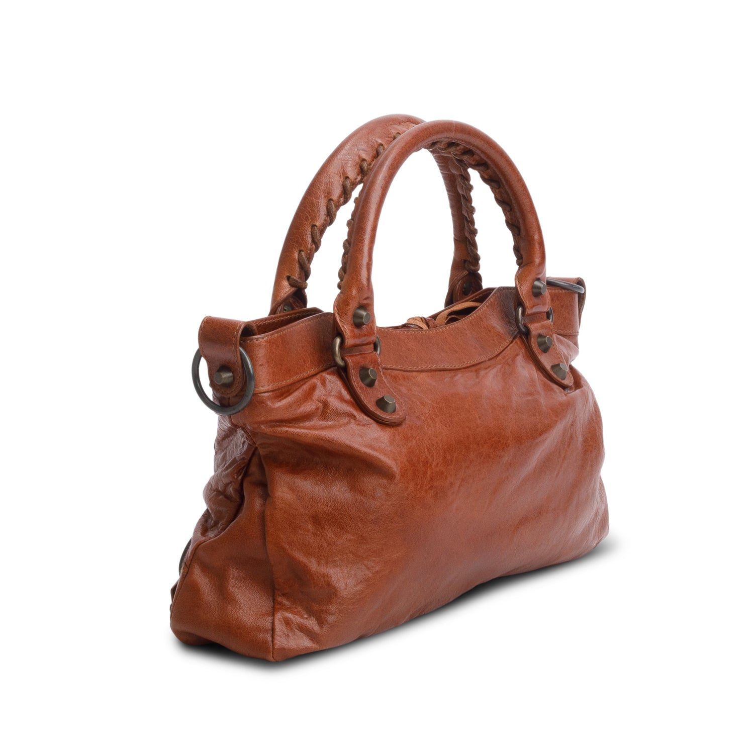 Balenciaga Brown Agneau Arena Classic Hardware Le City First Bag w/ Strap