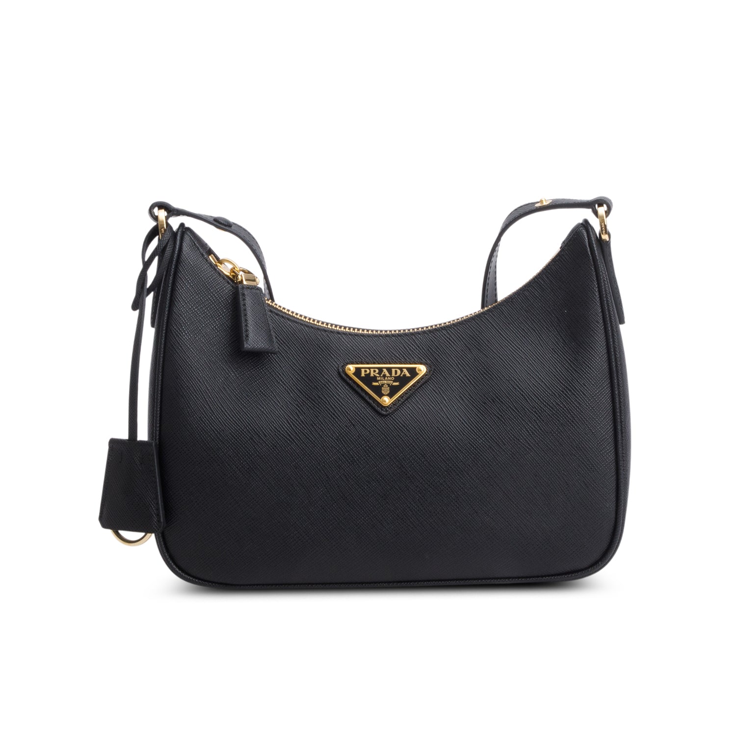 Prada Black Saffiano Lux Mini Re-Edition Shoulder Bag w/ Box