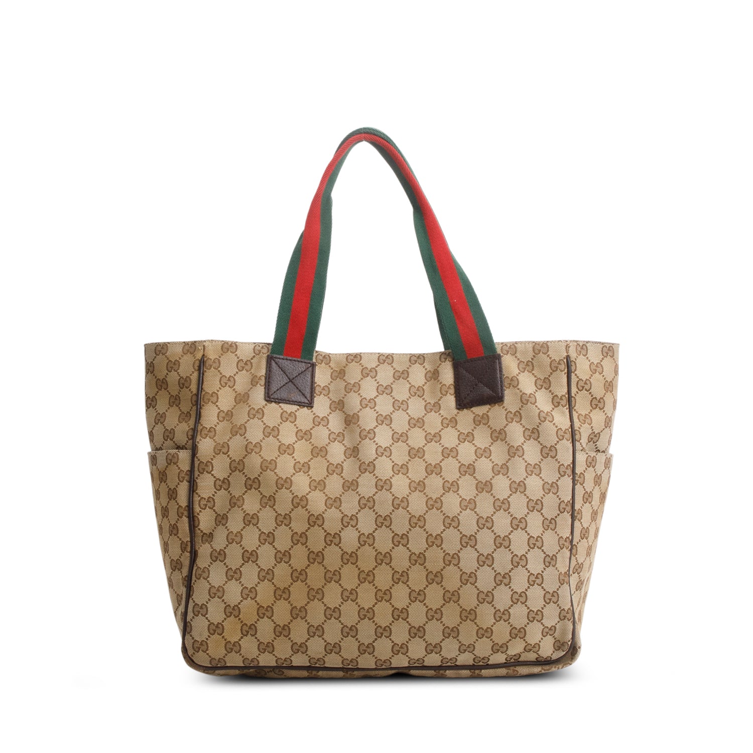 Gucci GG Monogram Medium Web Handle Double Pocket Tote