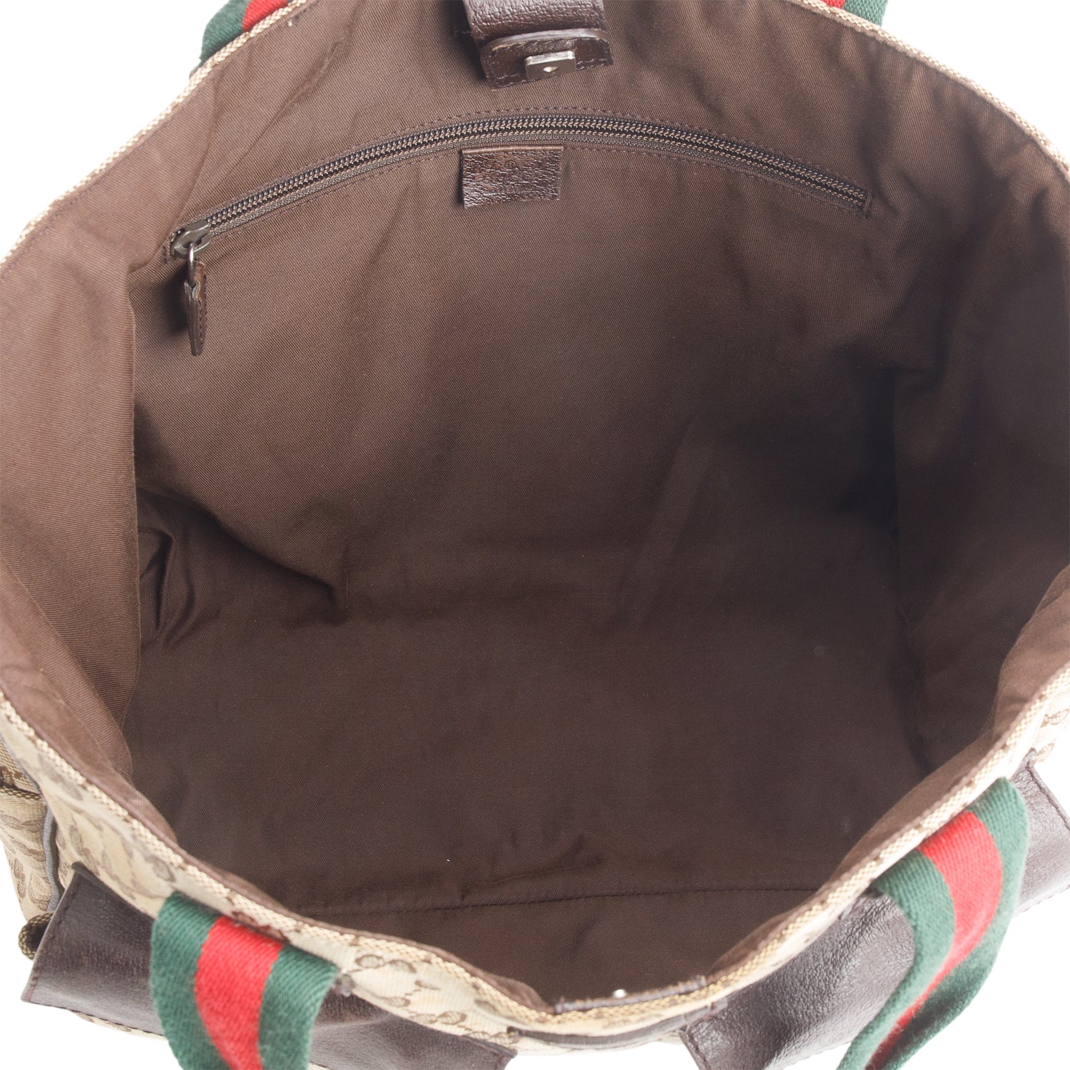 Gucci GG Monogram Medium Web Handle Double Pocket Tote