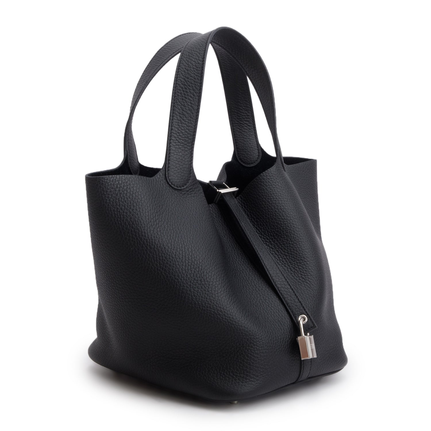 Hermes 2025 Noir Taurillon Clemence Picotin Lock 22 w/ Box