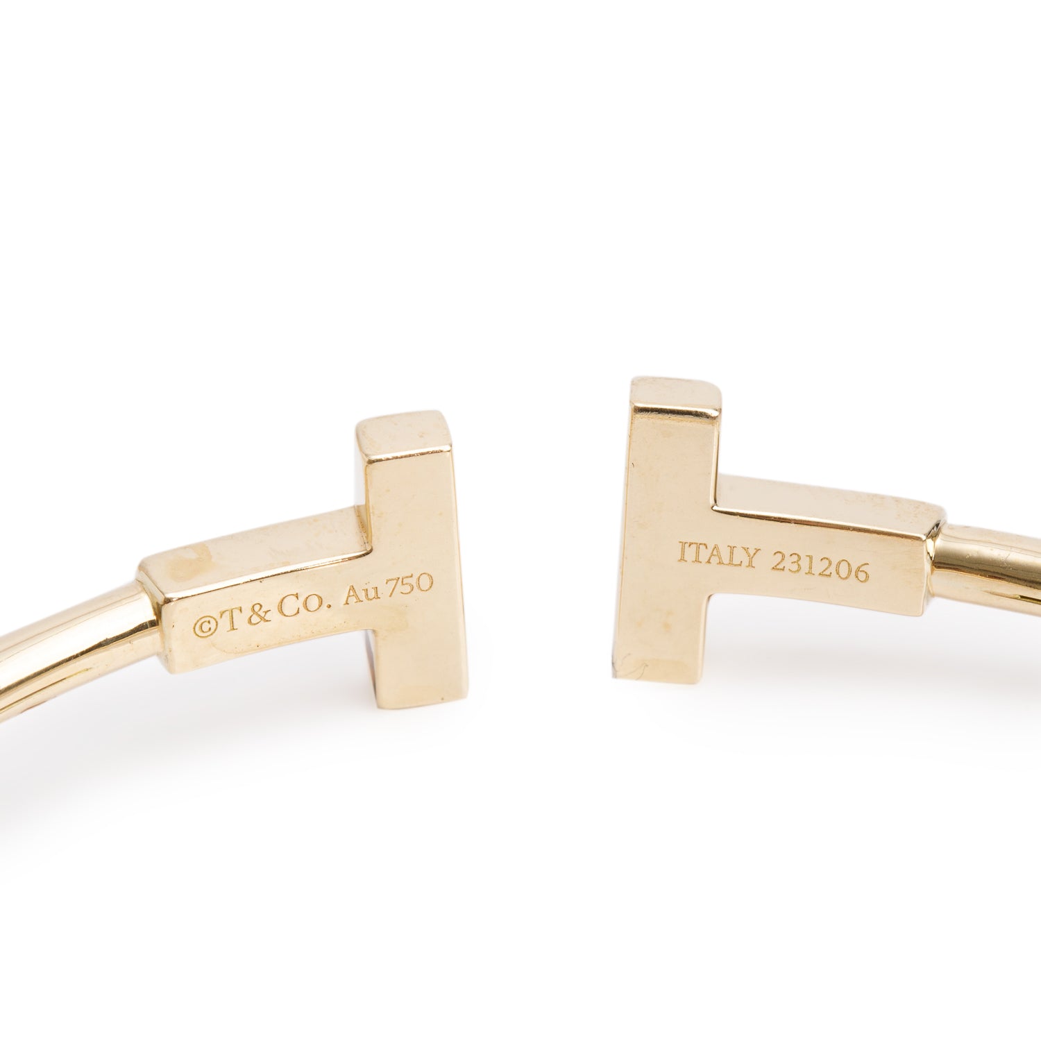 Tiffany & Co. 18k Yellow Gold T Wire Bracelet w/ Box