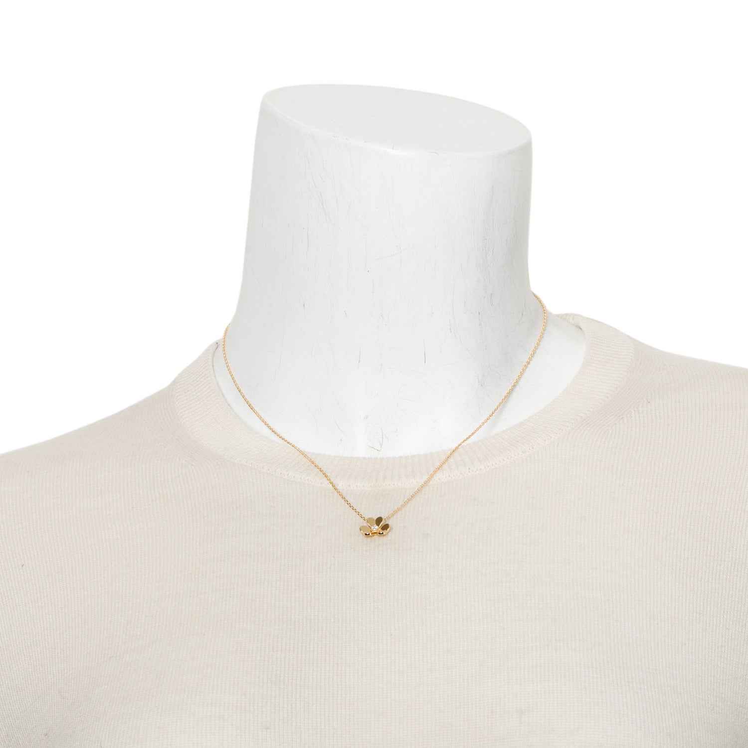 Van Cleef & Arpels 2026 18k Yellow Gold Diamond Frivole Pendant Necklace, Mini Model w/ Box, Receipt & Certificate