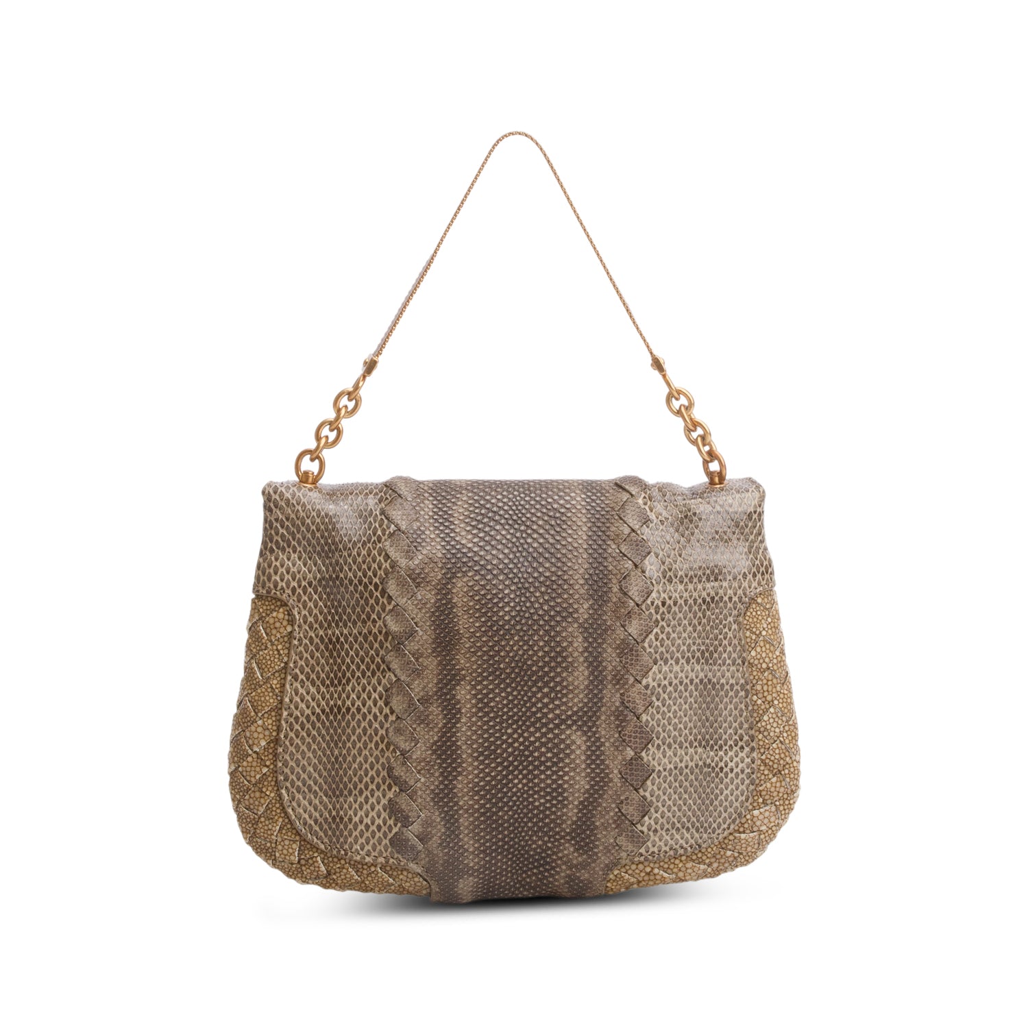 Bottega Veneta Green Snakeskin Intrecciato Mini Bag