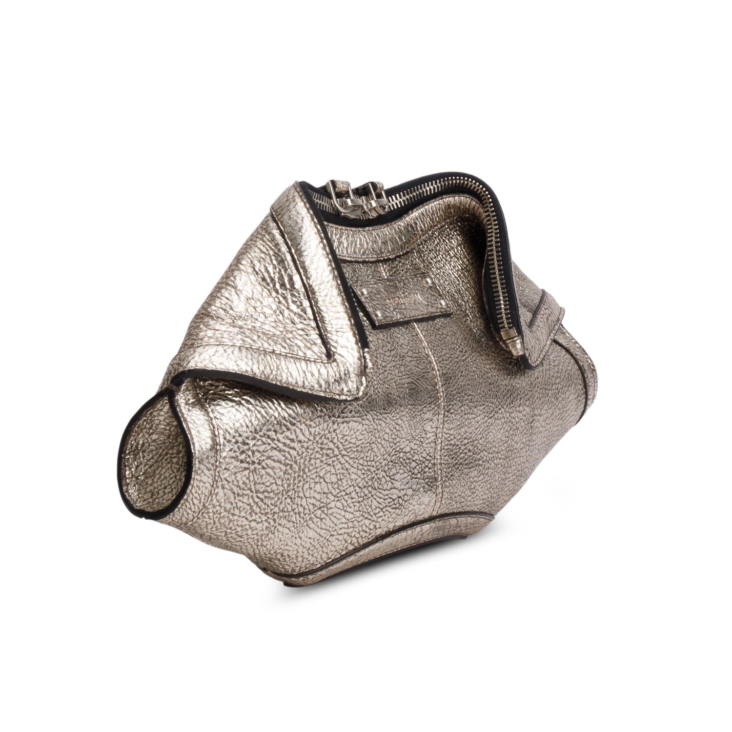 Alexander McQueen Metallic Gold Calfskin De Manta Clutch