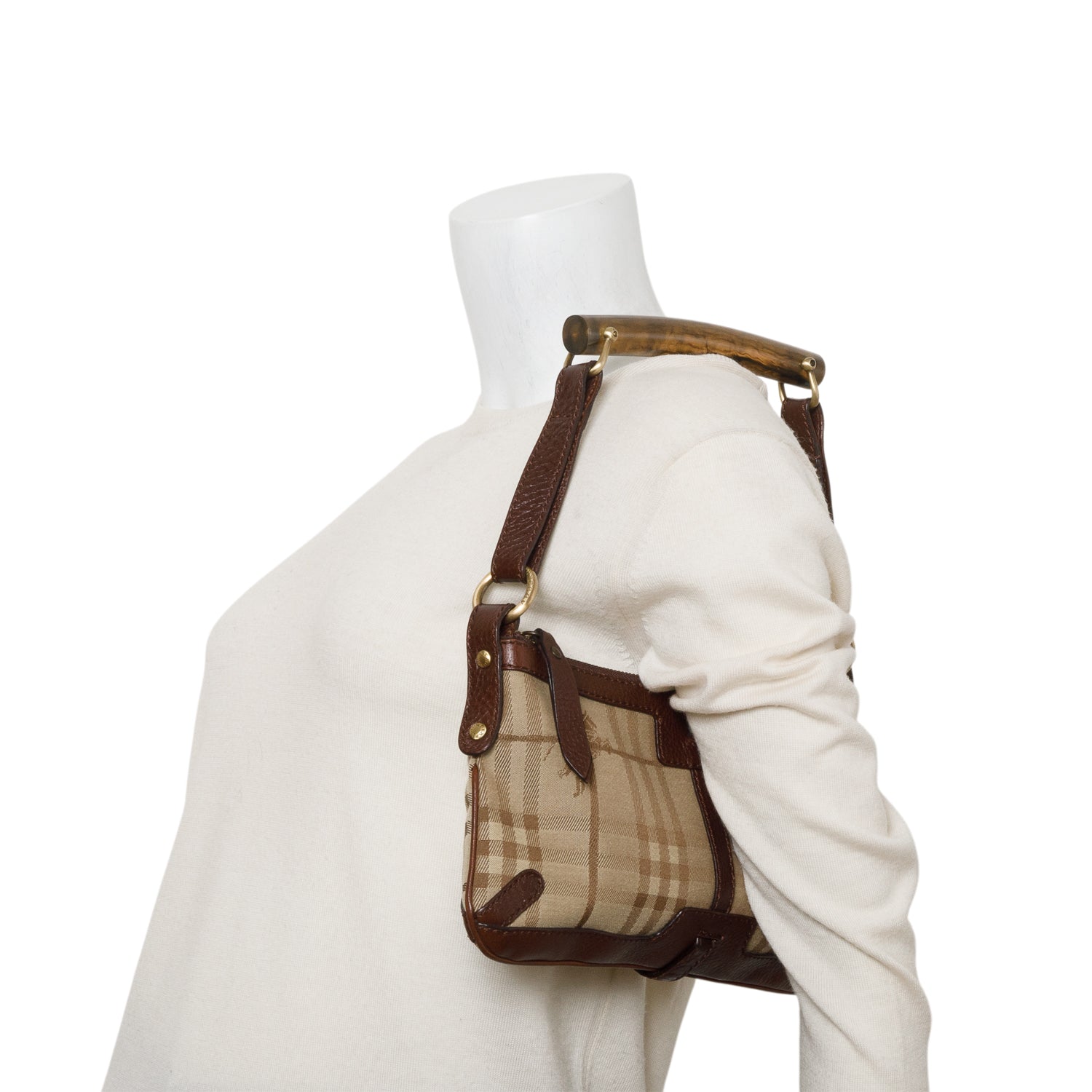 Burberry Beige Haymarket Check Shoulder Bag