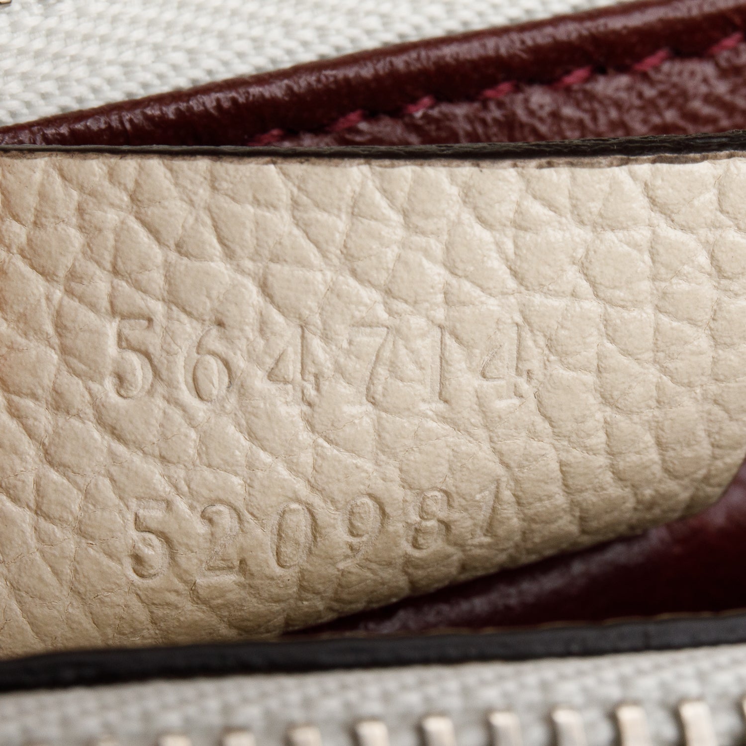 Gucci Cream Grainy Calfskin Medium Zumi Top Handle w/ Strap