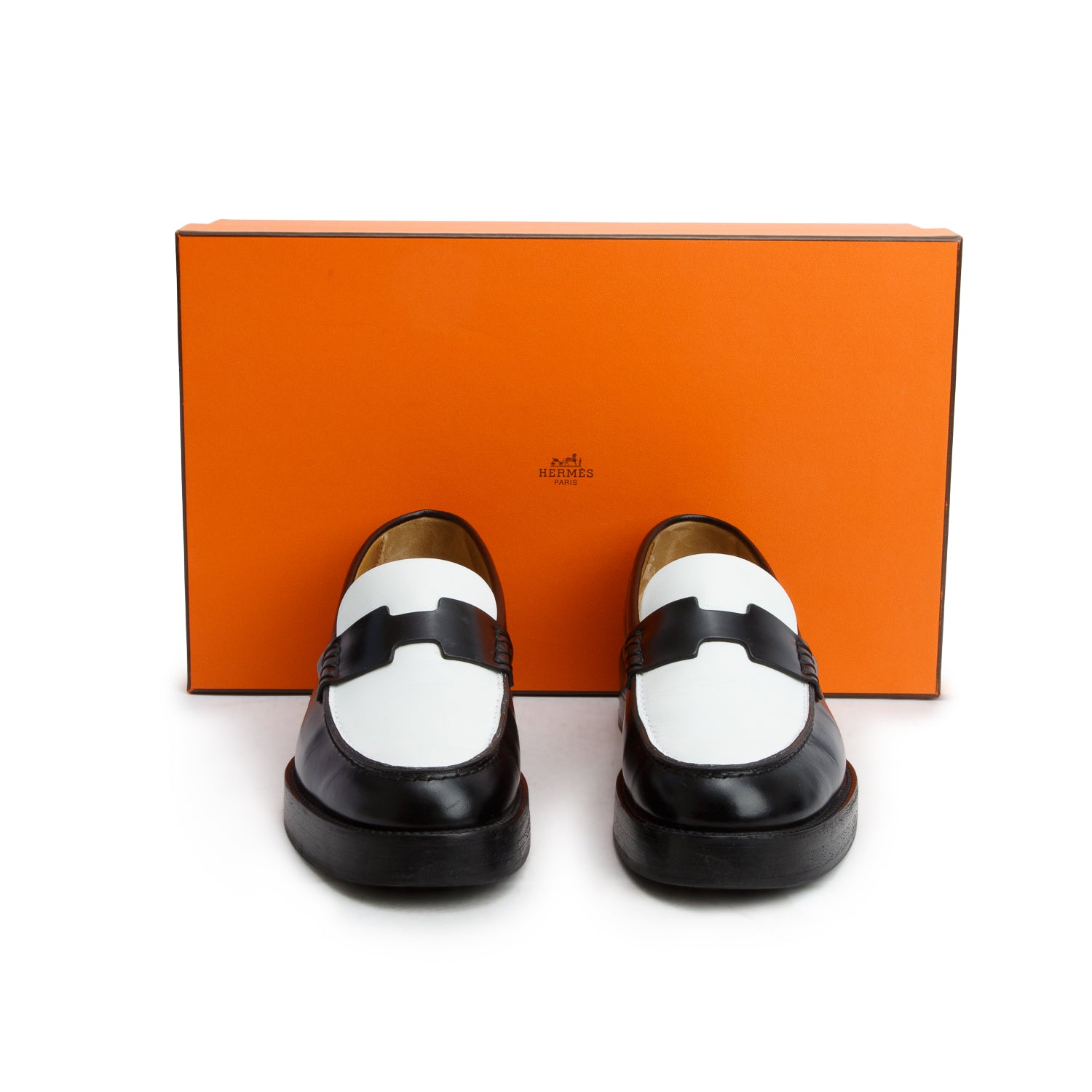 Hermes Noir/Black Calfskin Hour Loafer, Women's Size 38 w/ Box