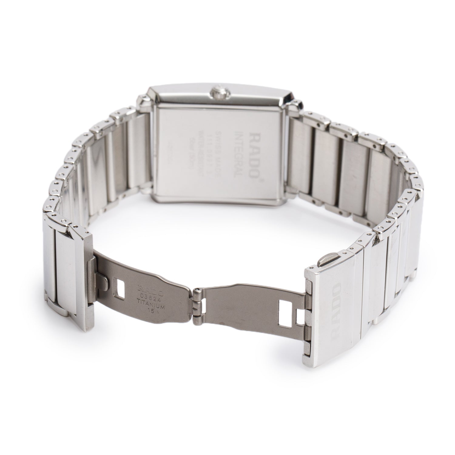 Rado Stainless Steel Integral Quartz Watch Black Diamond Dial