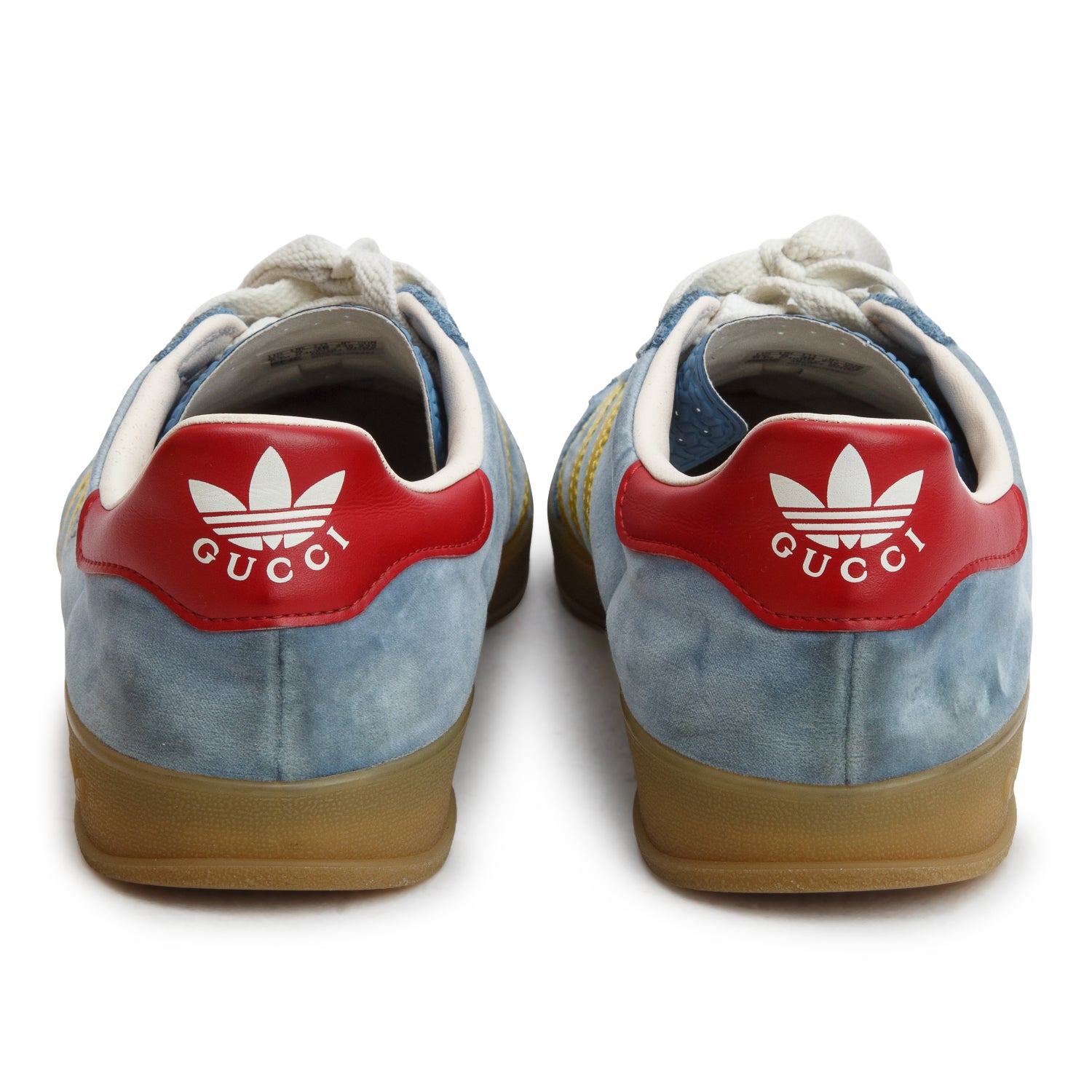 Gucci x Adidas Blue Softy Velvet Suede Madeira Demetra Gazelle Sneakers, Women's Size 6.5 w/ Box