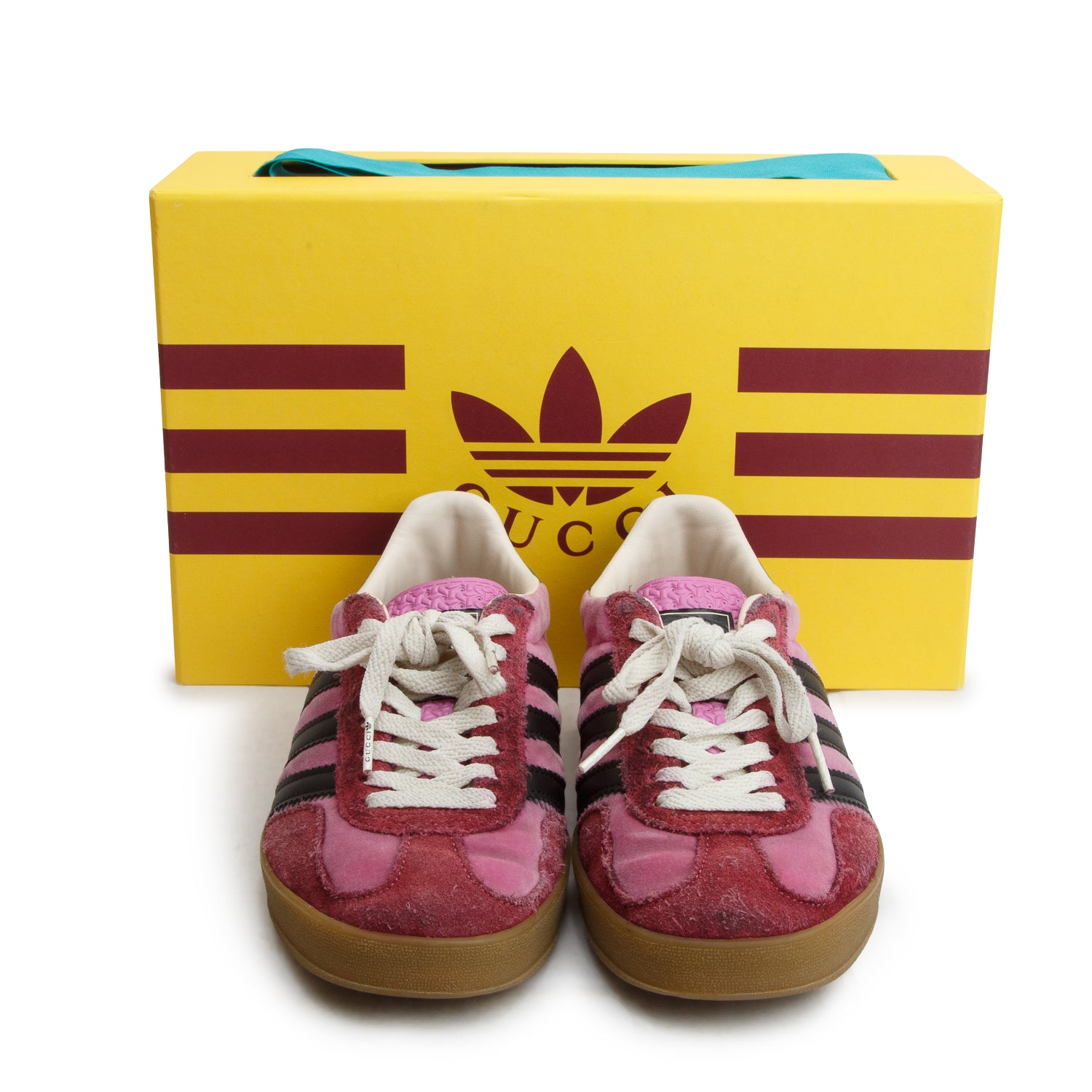 Gucci x Adidas Pink Softy Velvet Suede Madeira Demetra Gazelle Sneakers, Women's Size 6.5 w/ Box