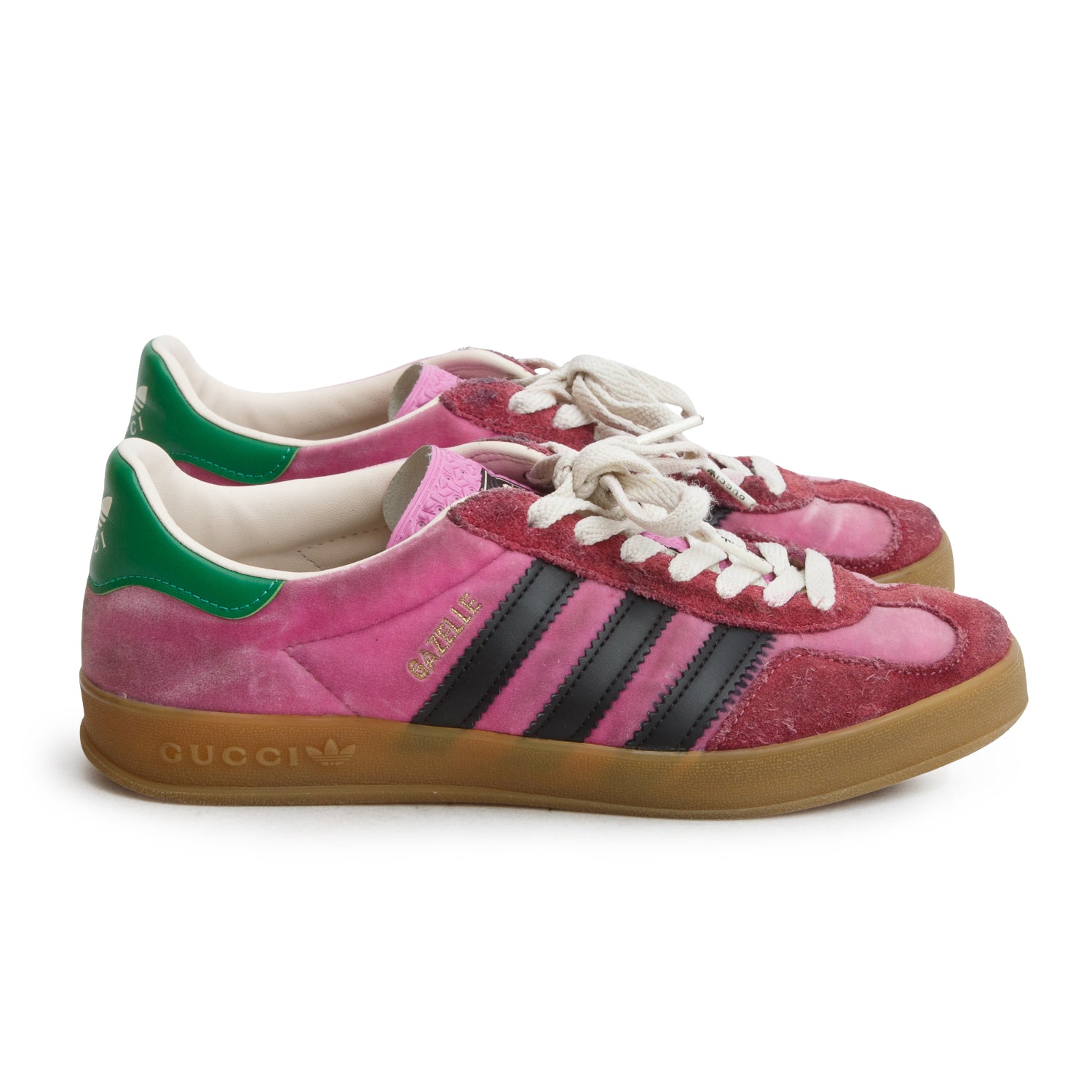 Gucci x Adidas Pink Softy Velvet Suede Madeira Demetra Gazelle Sneakers, Women's Size 6.5 w/ Box