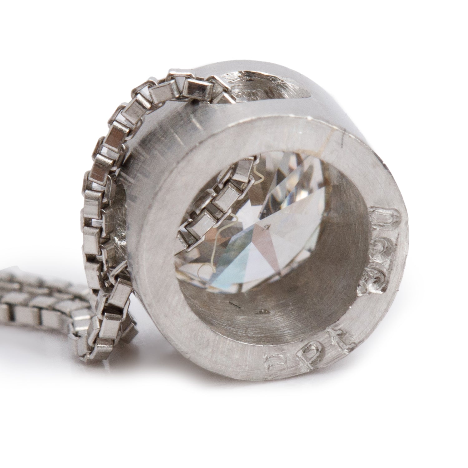 Platinum 0.72 ct. Bezel Set Diamond Solitaire Pendant Necklace