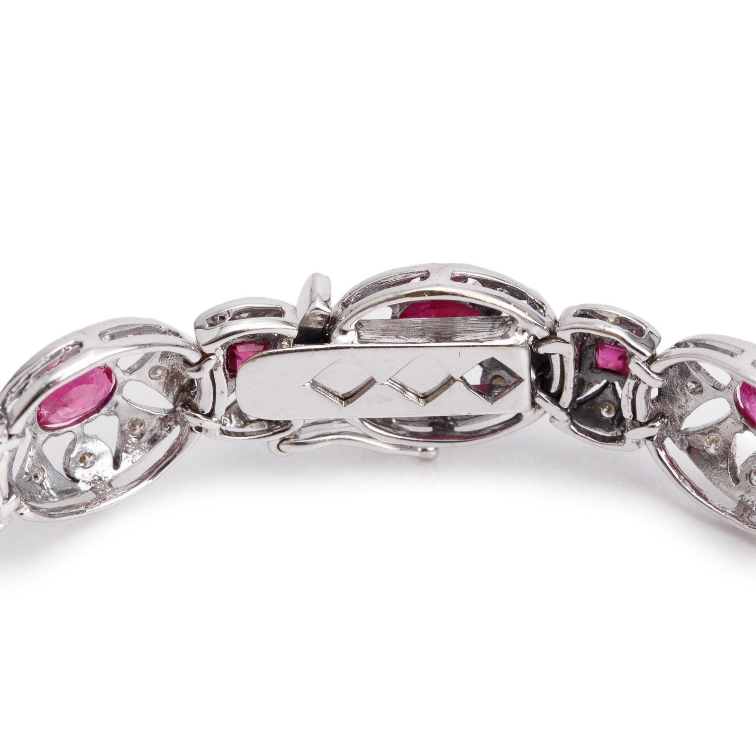 18k White Gold Ruby & Diamond Bracelet