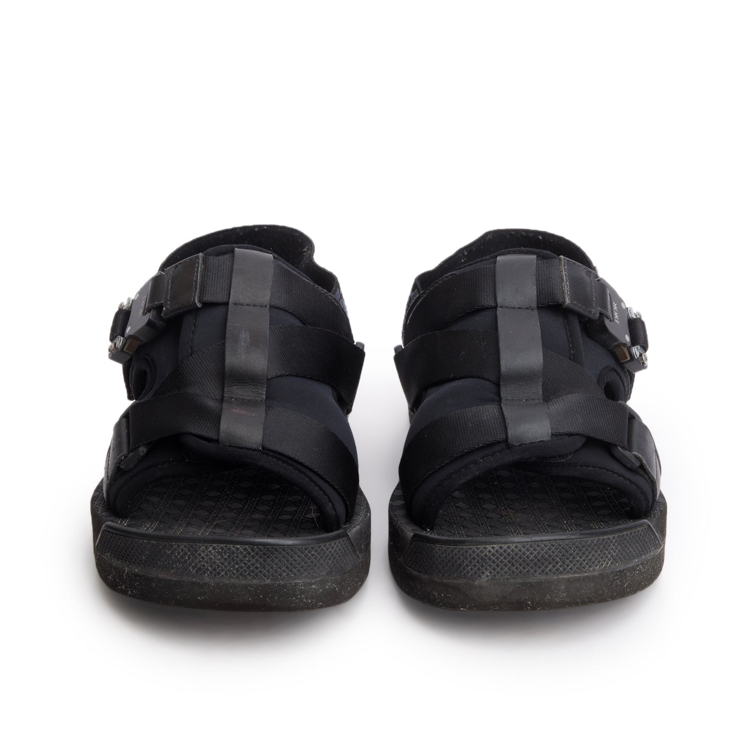 Christian Dior Black Alpha Oblique Canvas Sandals, Women's Size 38 w/ Box