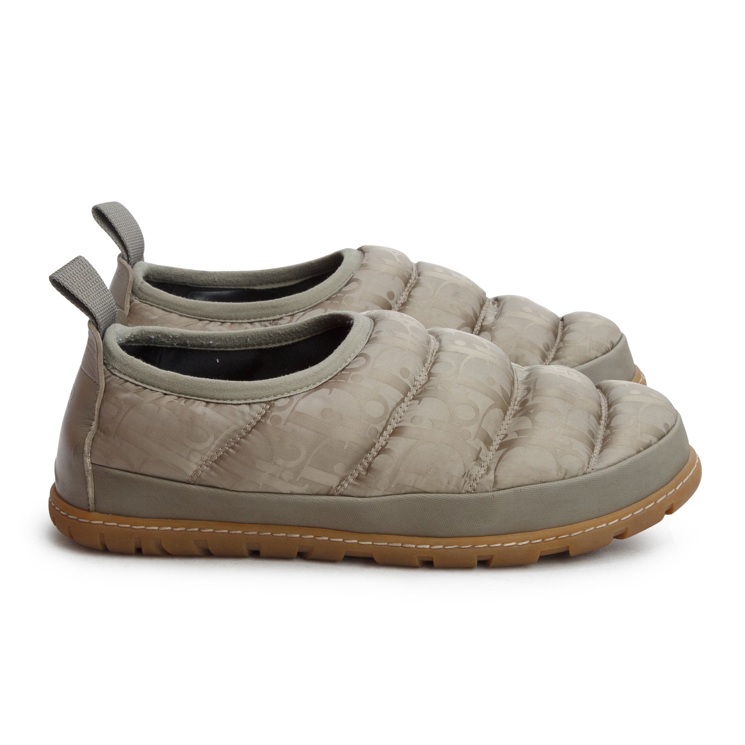 Christian Dior Beige Oblique Nylon Snow Slipper, Men's Size 38 w/ Box