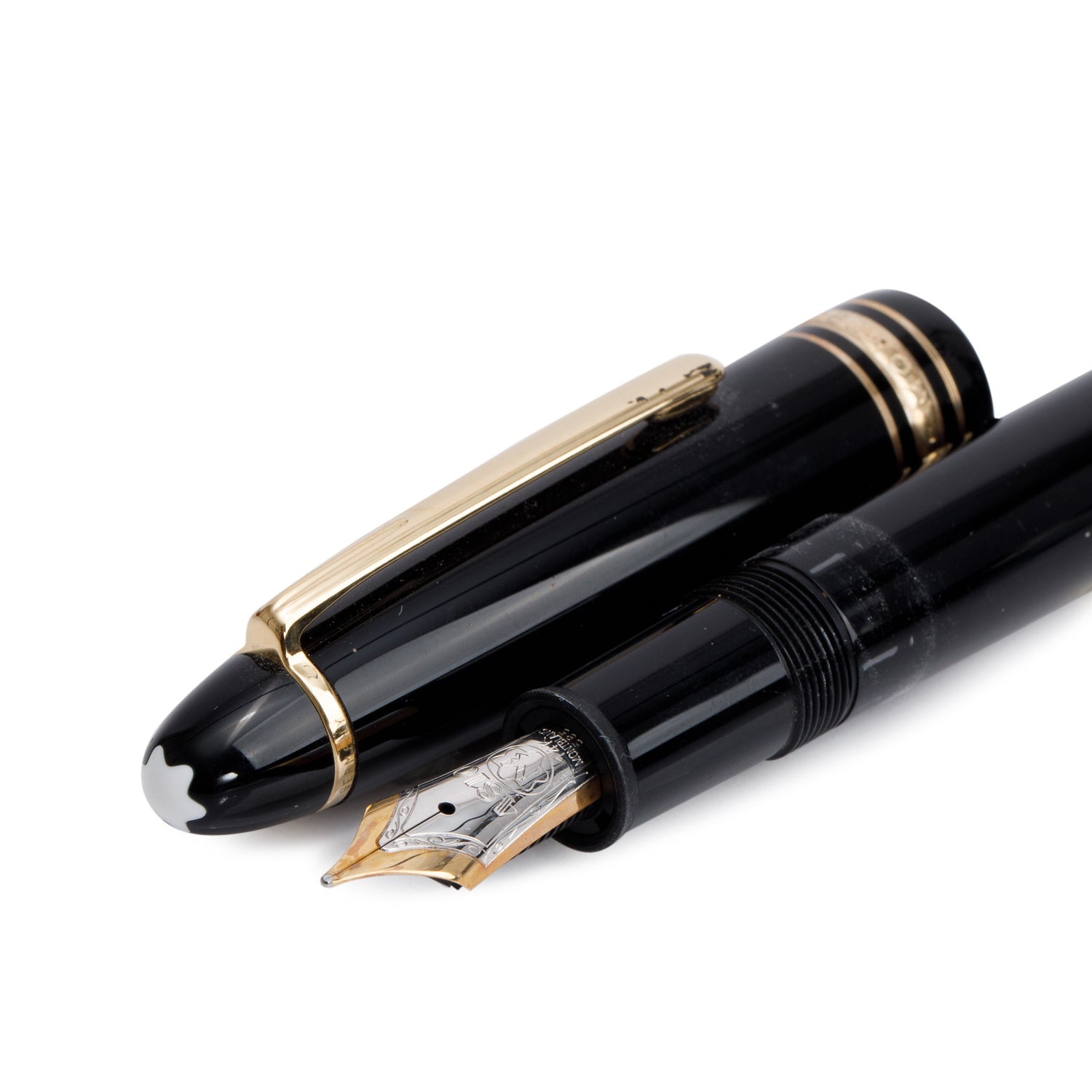 Montblanc Gold-Coated Black Resin Meisterstuck Legrand Fountain Pen